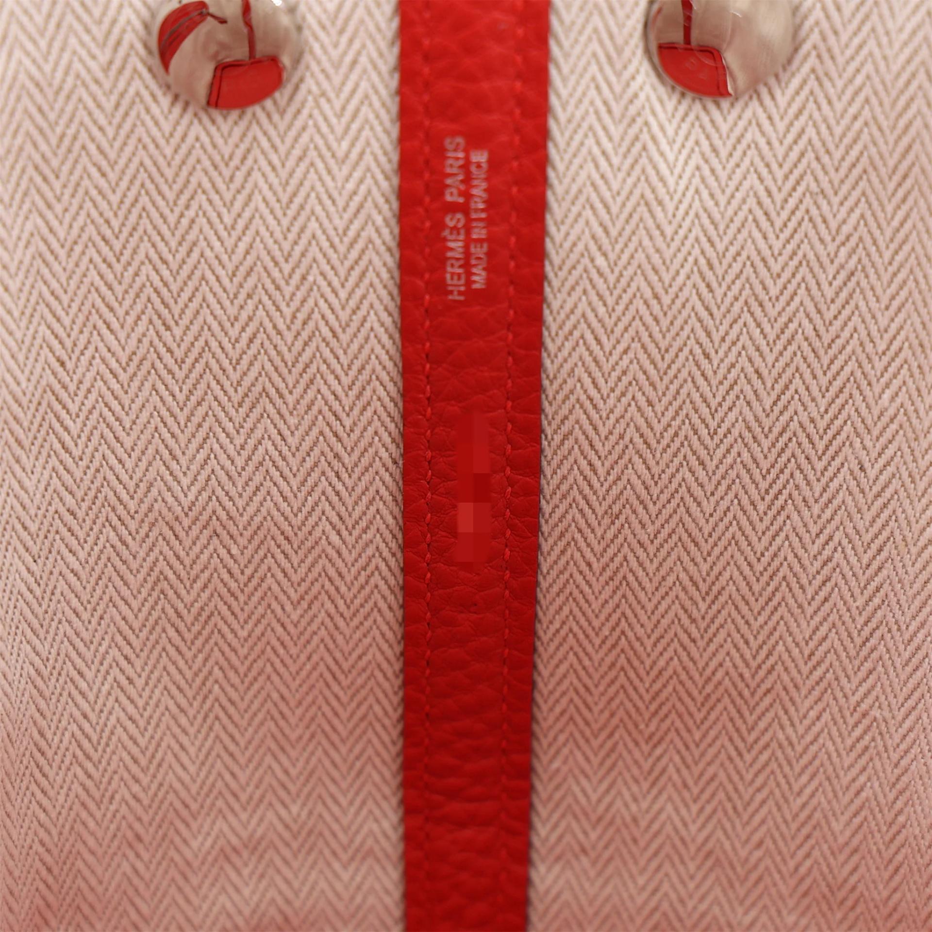 Brand New ( Rank N ) HERMÈS Neo Garden Party 23 Rouge Radieux (O5) Togo Palladium hardware K (2025) - 15