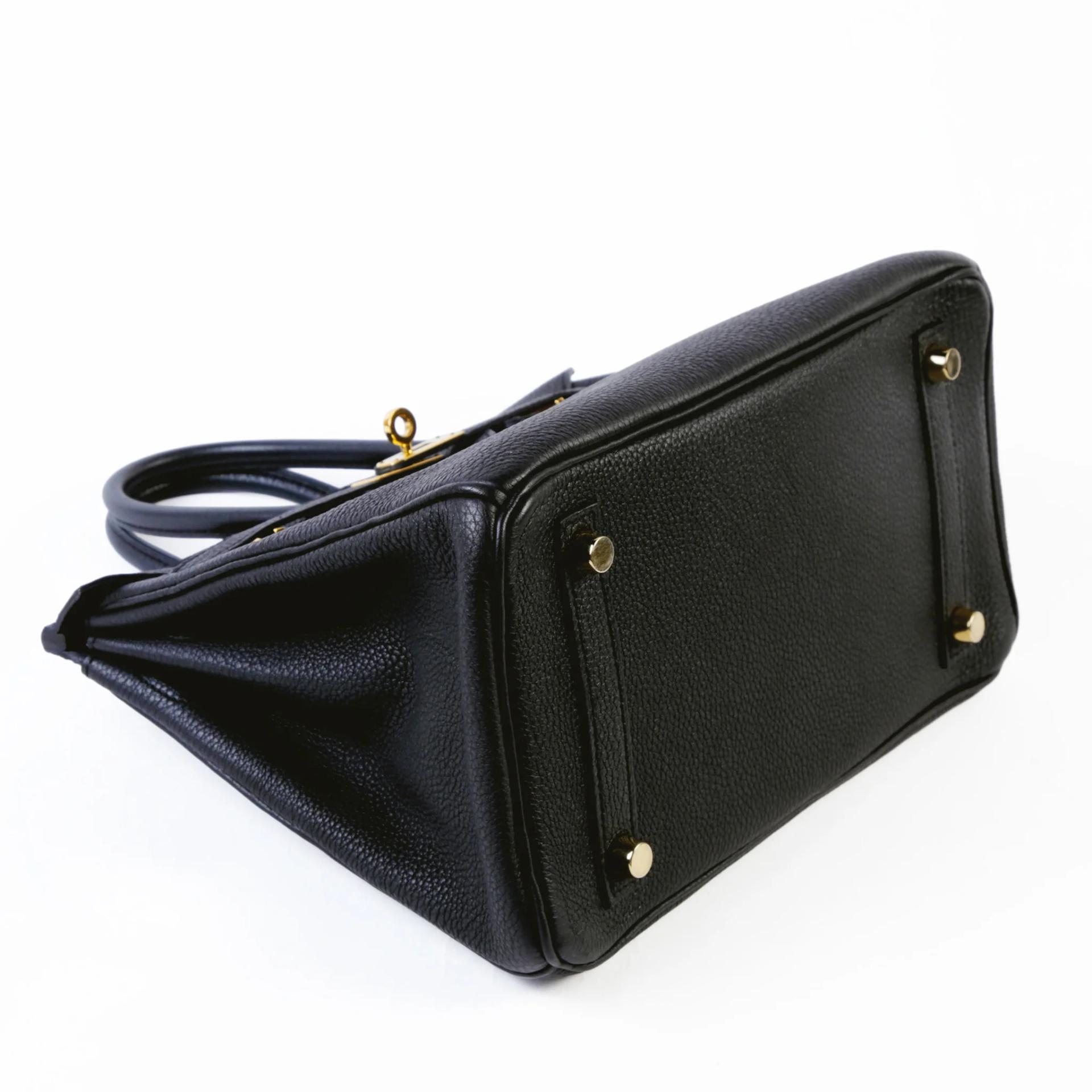 ランク A HERMÈS エルメス バーキン25 ブラック (89) トゴ ゴールド金具 T刻印 (2015) - 4