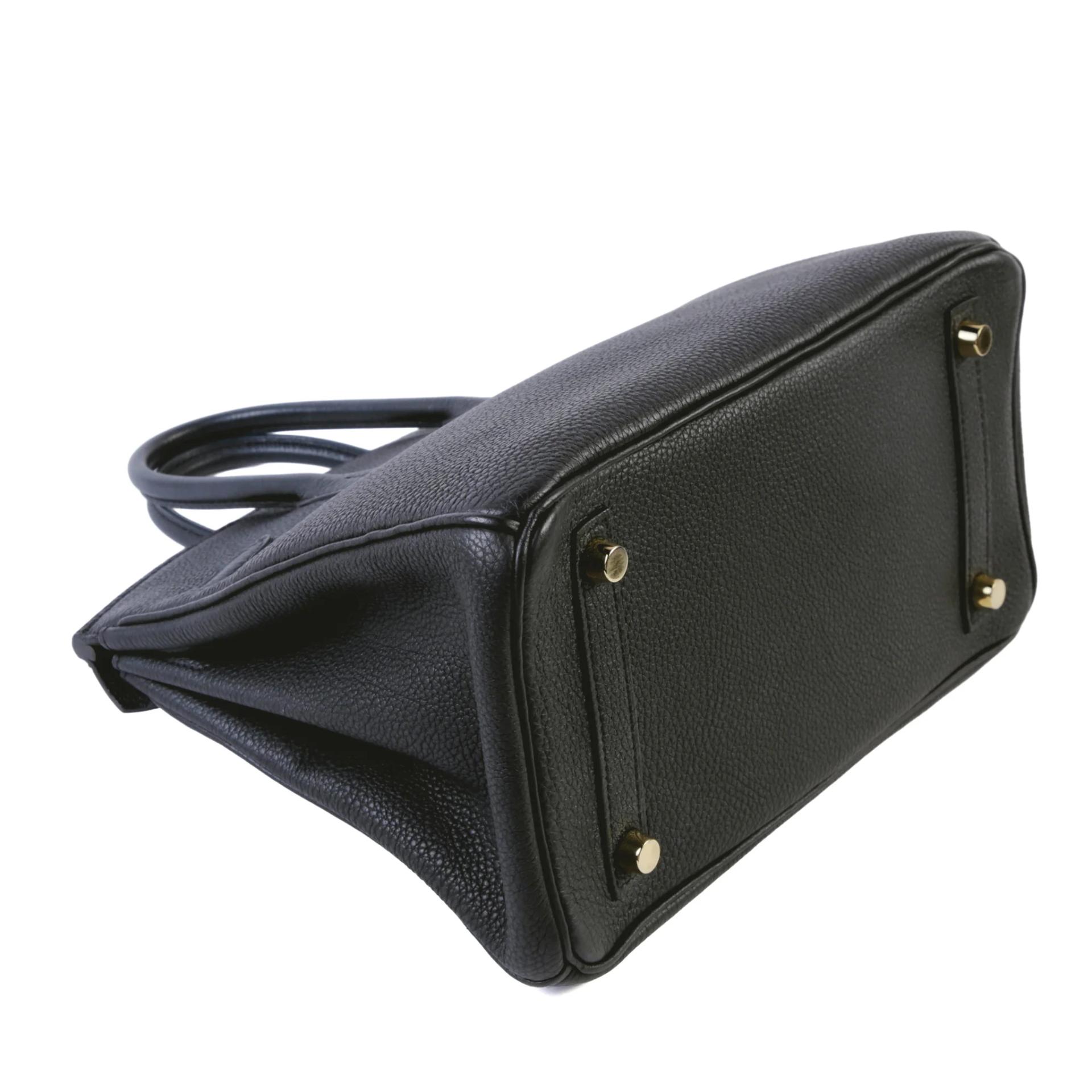 ランク A HERMÈS エルメス バーキン25 ブラック (89) トゴ ゴールド金具 T刻印 (2015) - 6