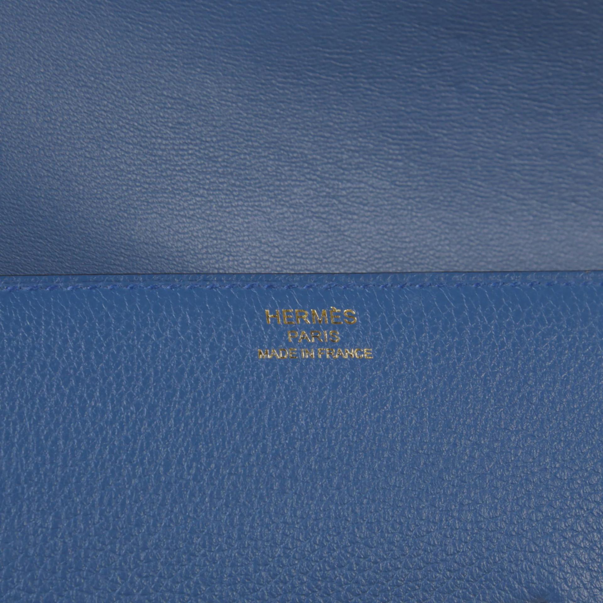 ランク A HERMÈS エルメス エジェ クラッチバッグ ブルー エバーカラー ゴールド金具 A刻印 (2017) - 8