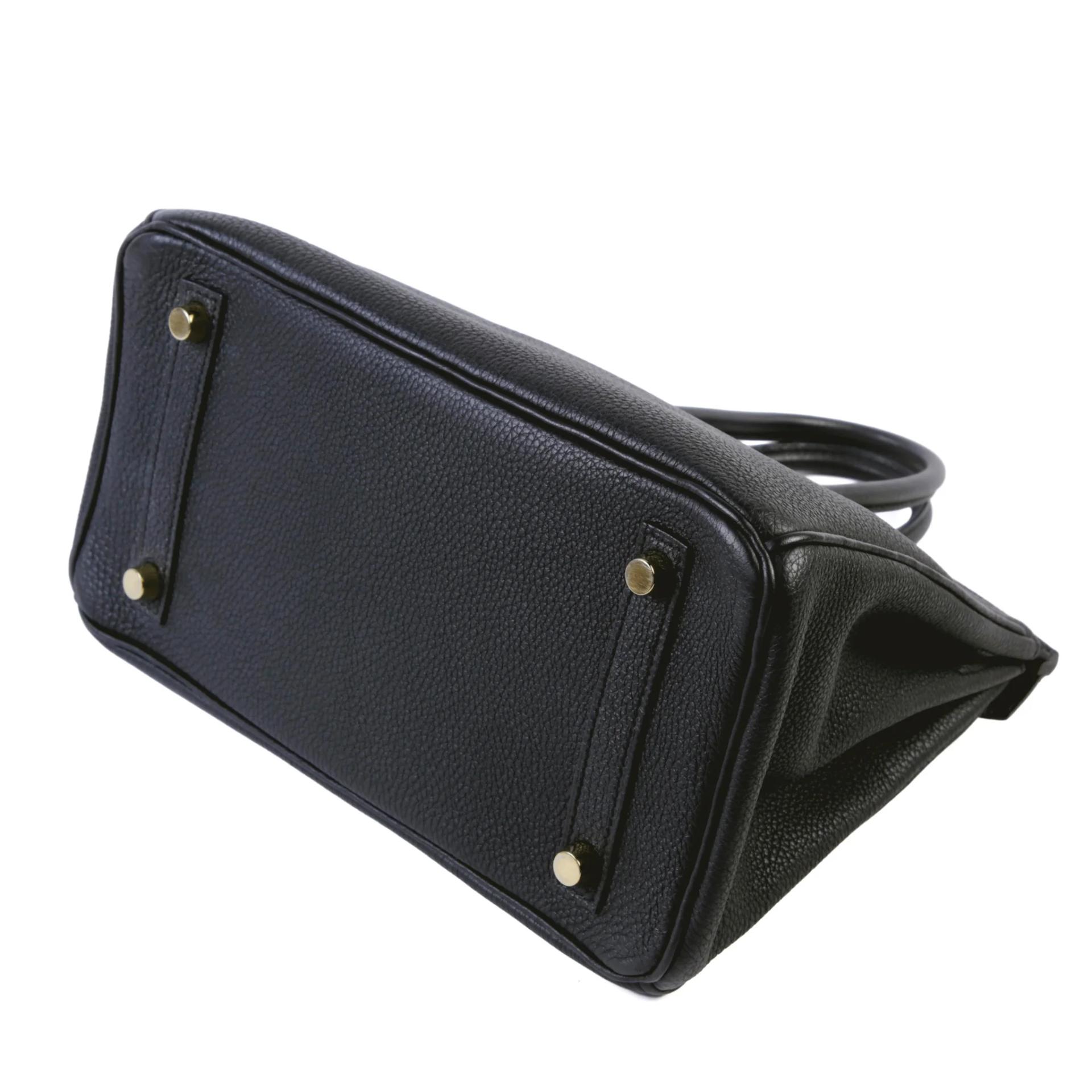 ランク A HERMÈS エルメス バーキン25 ブラック (89) トゴ ゴールド金具 T刻印 (2015) - 7
