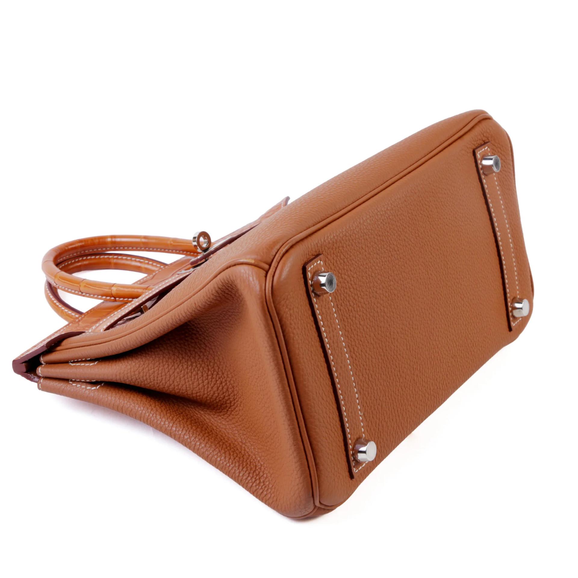 ランク A HERMÈS エルメス バーキン25 タッチ ゴールド (37) トゴ クロコダイル アリゲーター シルバー金具 Z刻印 (2021) - 5