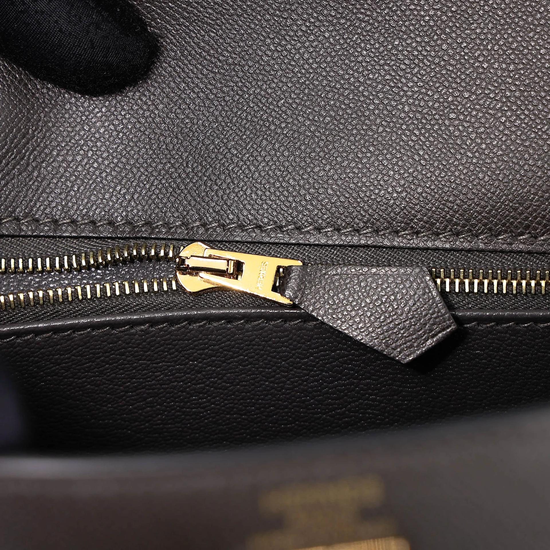 Unused ( Rank NS ) HERMÈS Kelly 25 Sellier Graphite (88) Madame Gold hardware W (2024) - 14