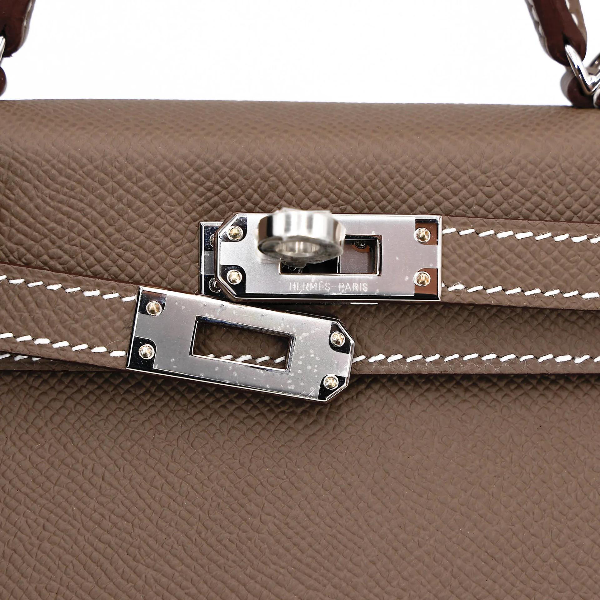 ランク N 新品 HERMÈS エルメス ミニケリー2 エトゥープ (18) エプソン シルバー金具 G刻印 (2026) - 8