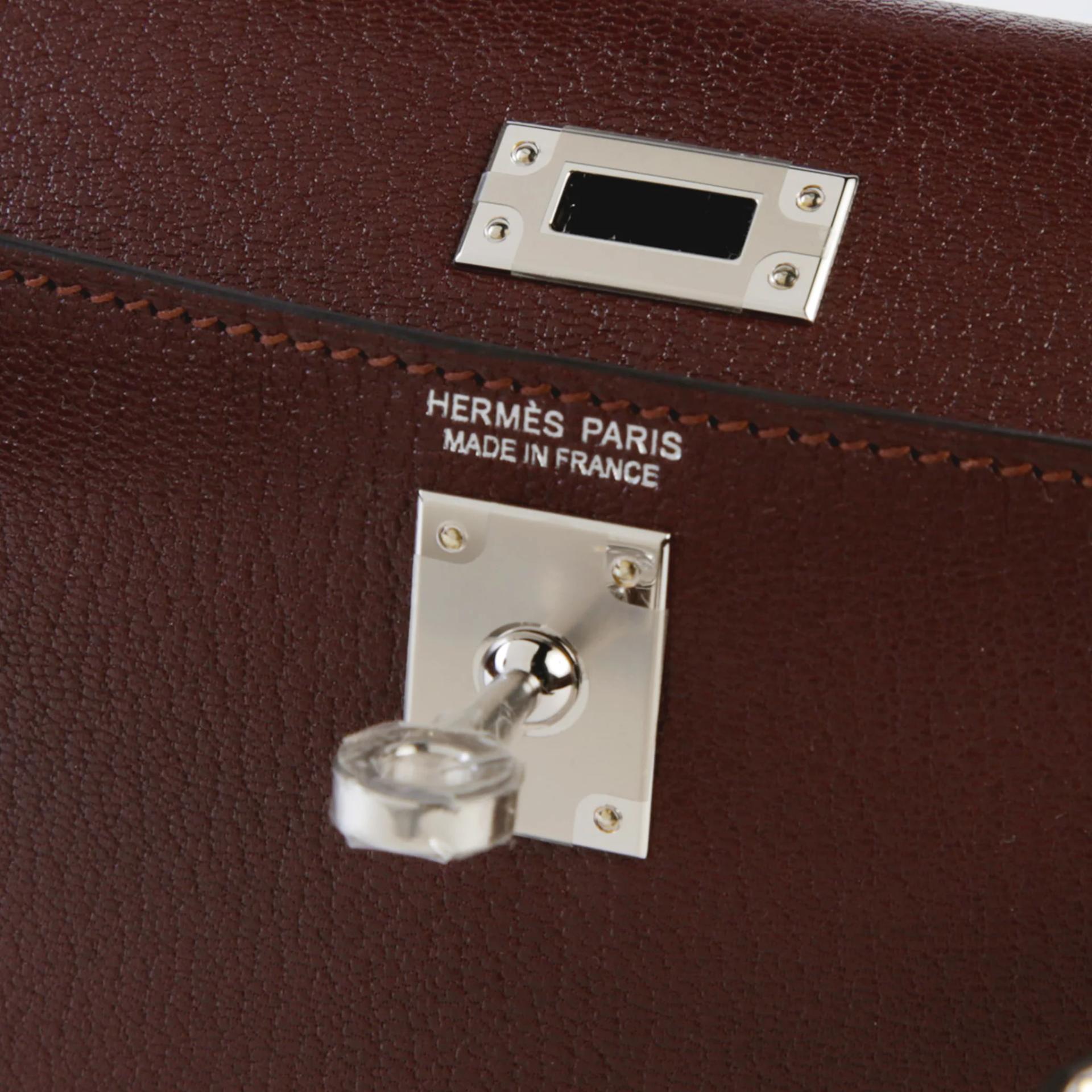 ランク N 新品 HERMÈS エルメス ミニケリー2 クルーテ・ドゥ・クール テール (4D) シェーブルシャムキラ シルバー金具 G刻印 (2026) - 9