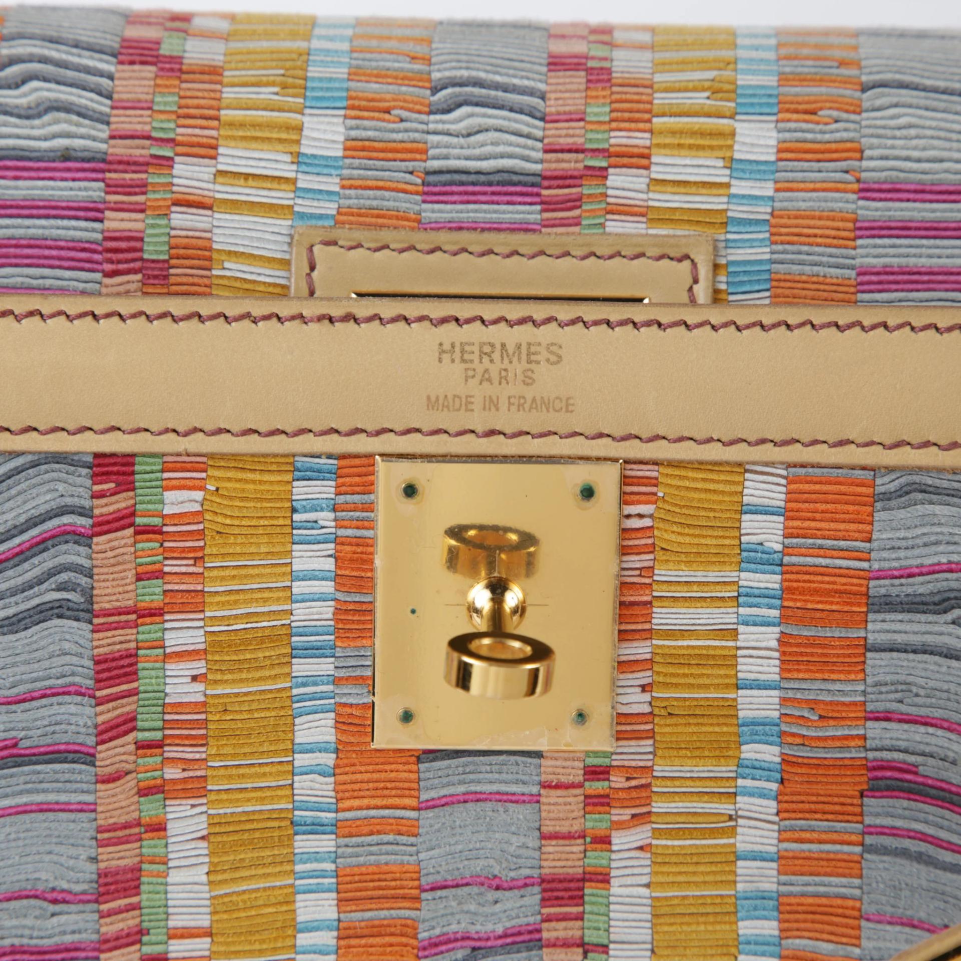ランク AB HERMÈS エルメス 限定品 ケリー32 セリエ マルチカラー ベージュ ヴィブラート ゴールド金具 □E刻印 (2001) - 10