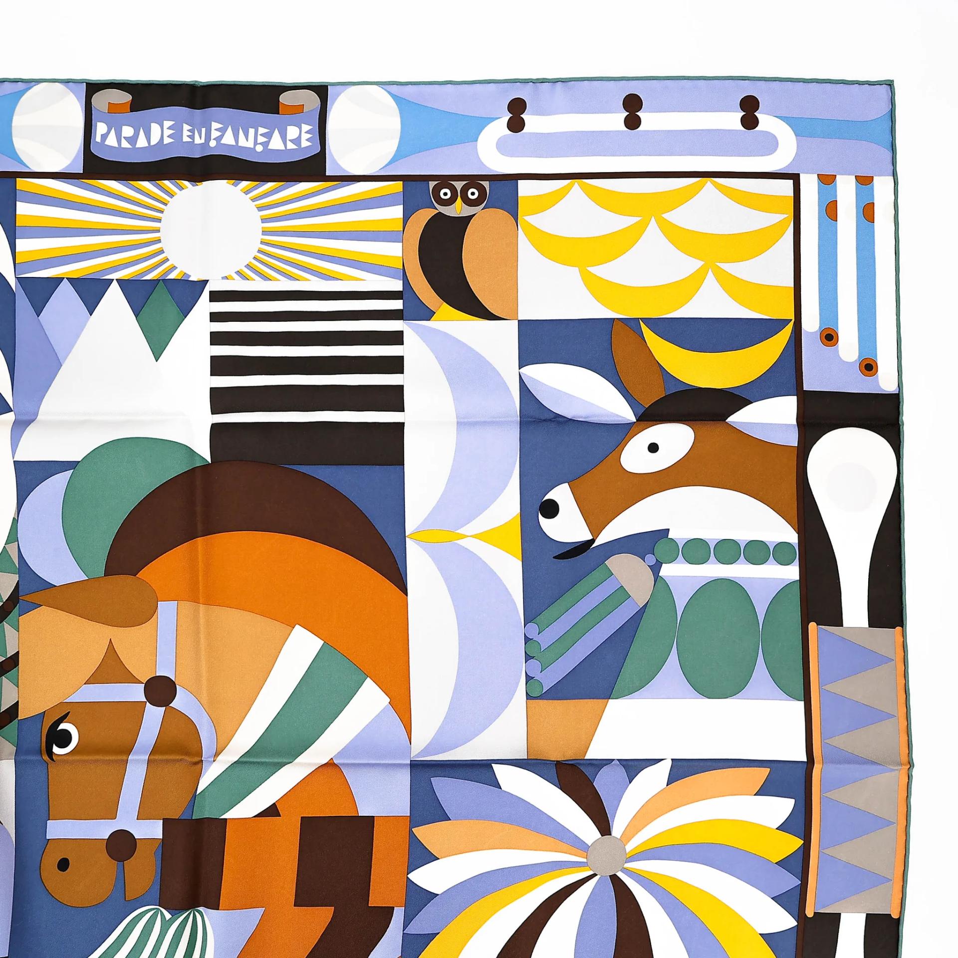 ランク N 新品 HERMÈS エルメス カレ90 マルチカラー シルク - 3