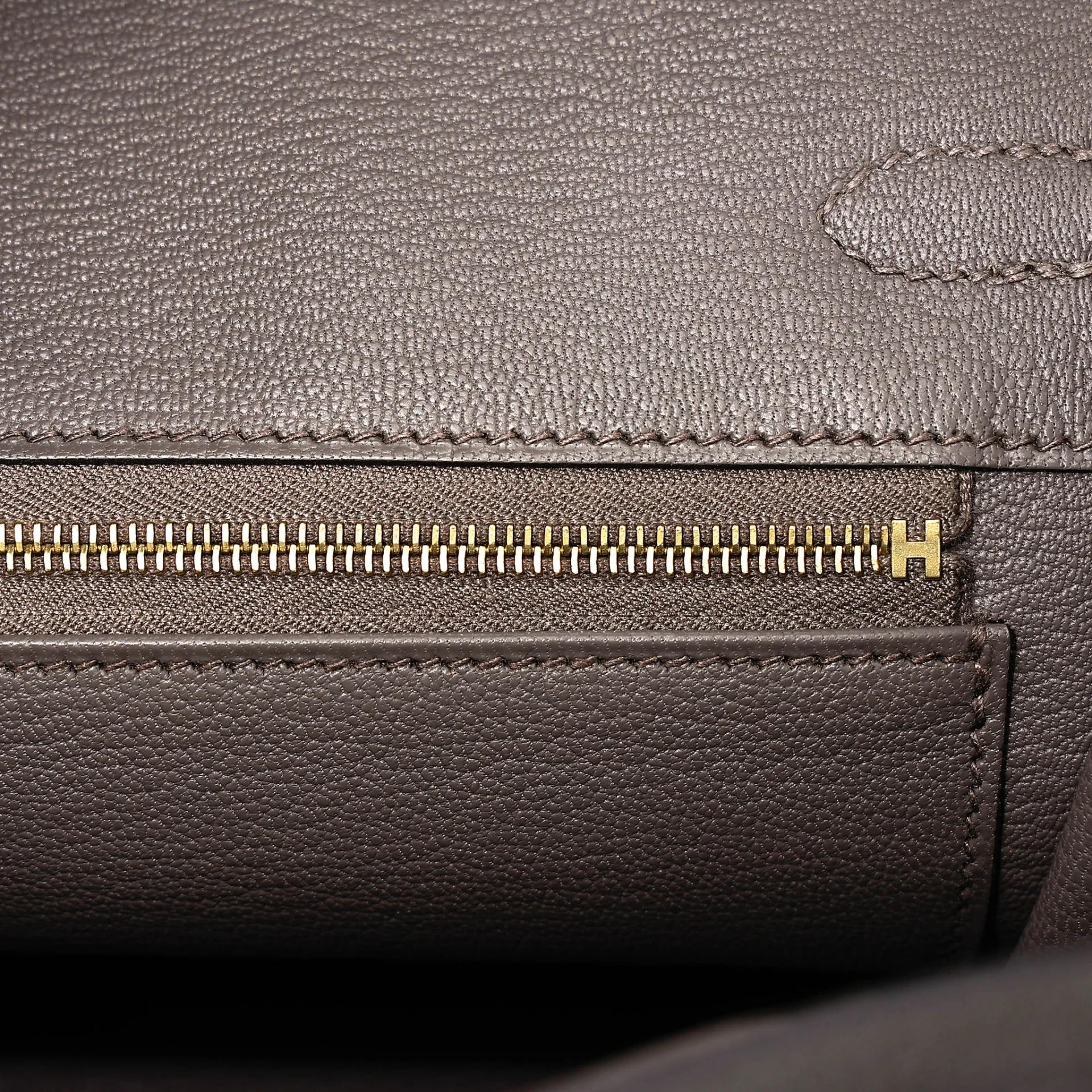 ランク SA HERMÈS エルメス バーキン25 エタン (8F) トゴ ピンクゴールド金具 D刻印 (2019) - 12