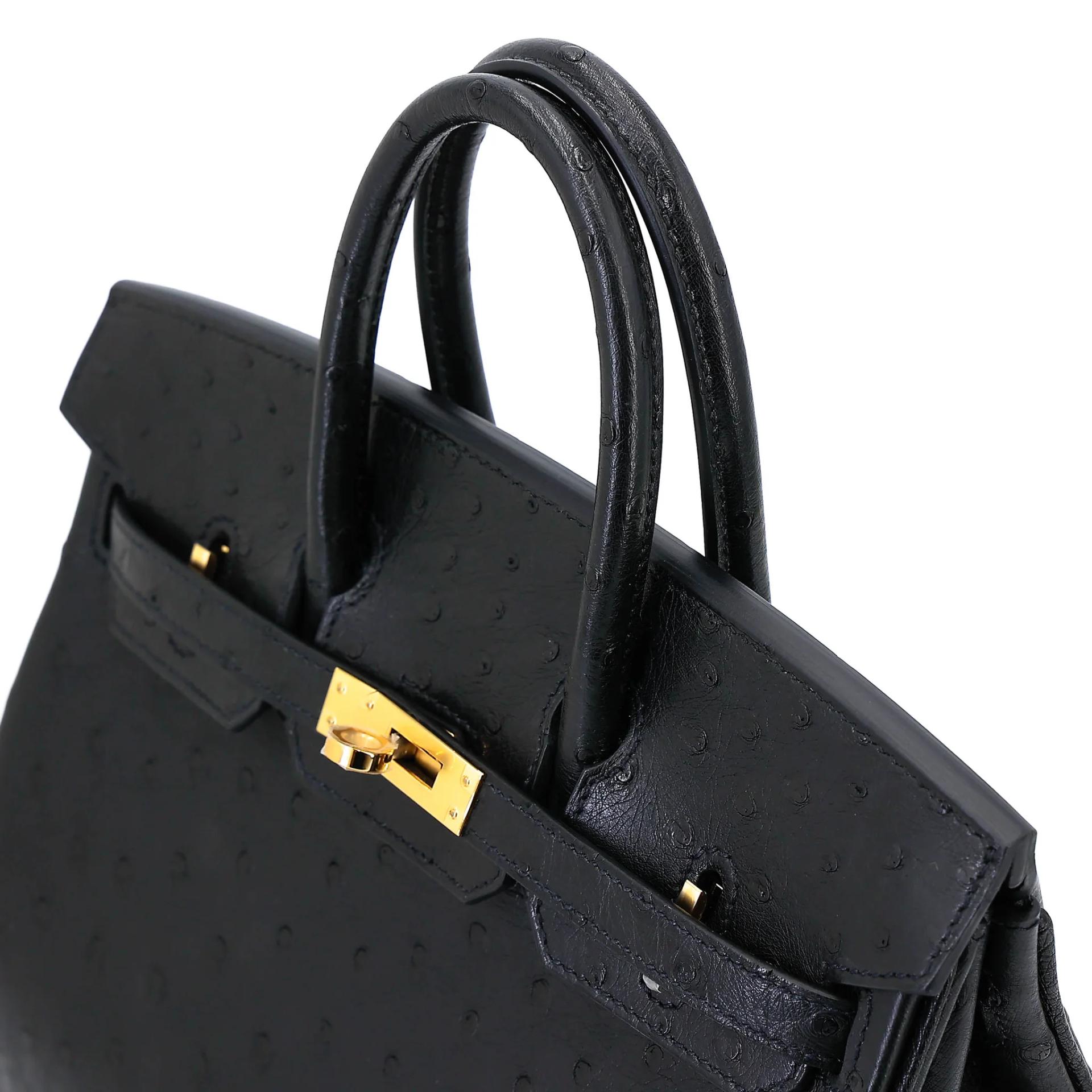 ランク N 新品 HERMÈS エルメス バーキン25 ブラック (89) オーストリッチ ゴールド金具 G刻印 (2026) - 3