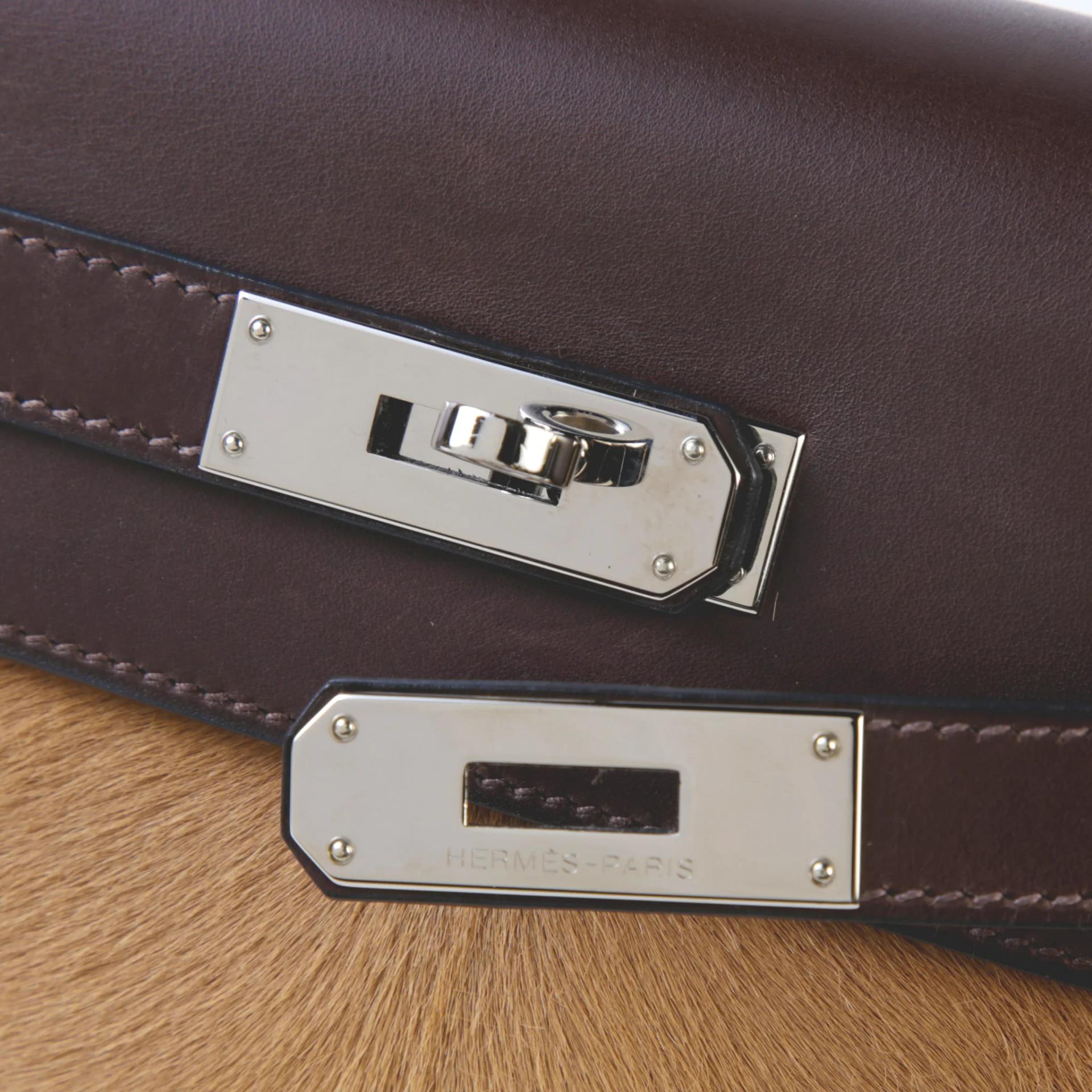 ランク A HERMÈS エルメス 限定品 ケリー28  内縫い エベンヌ (46) エバーカーフ ヴォートロイカ シルバー金具 □K刻印 (2007) - 8
