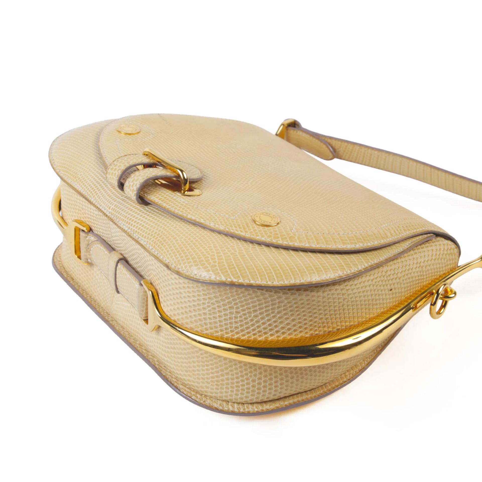 ランク AB HERMÈS エルメス パスキード ベージュ リザード ゴールド金具 - 4