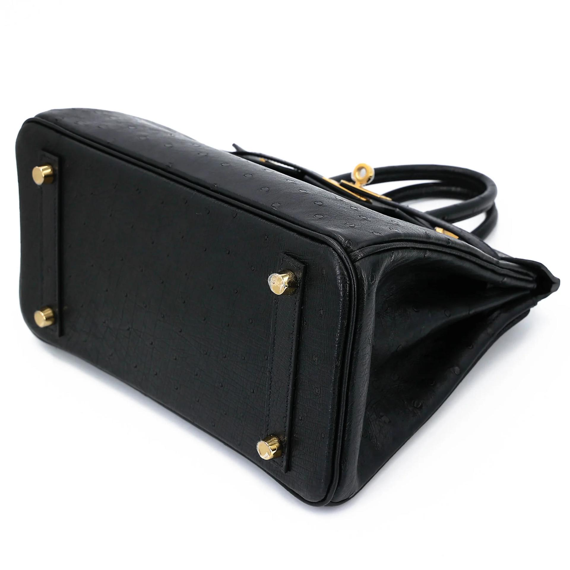 ランク N 新品 HERMÈS エルメス バーキン25 ブラック (89) オーストリッチ ゴールド金具 G刻印 (2026) - 4