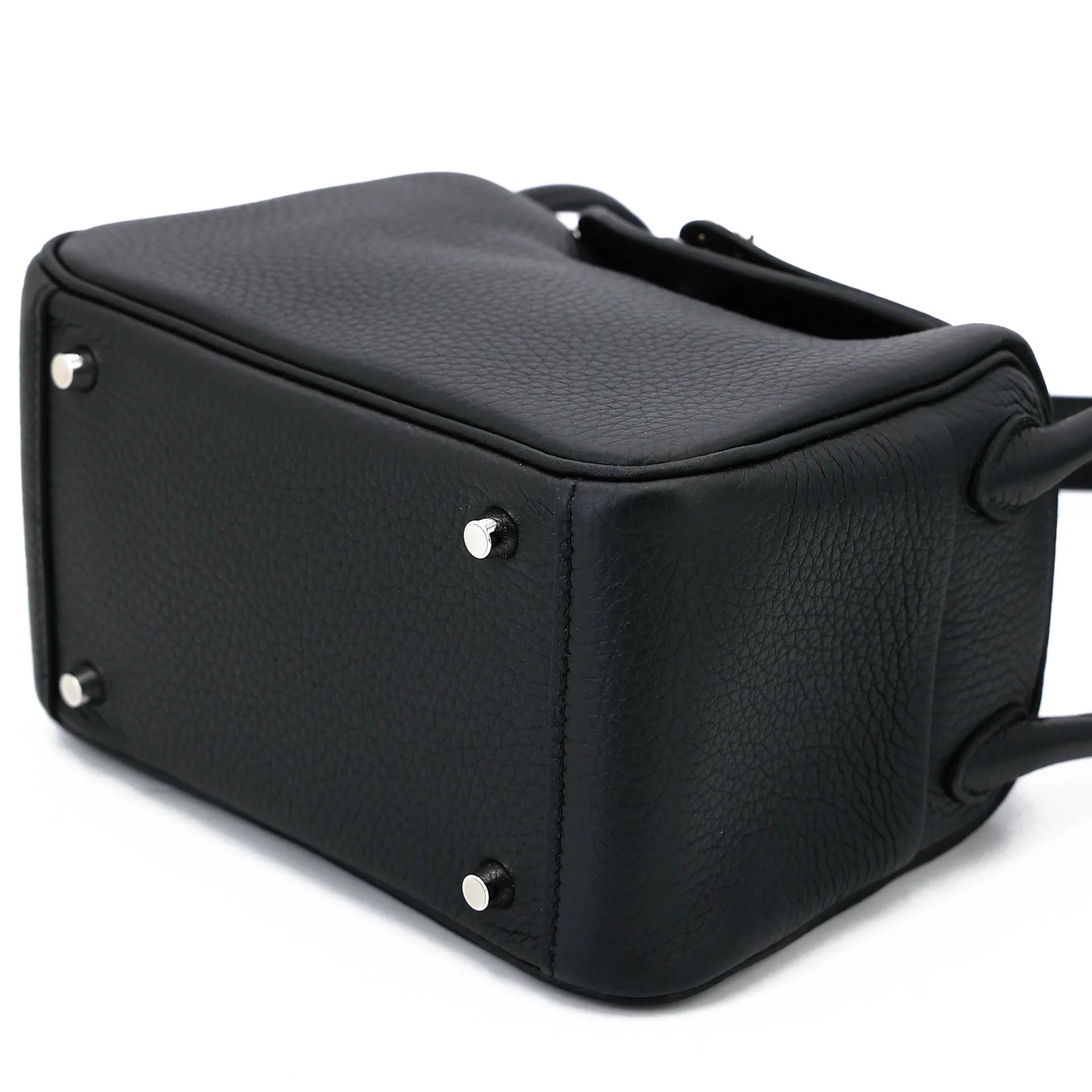 Brand New ( Rank N ) HERMÈS Mini Lindy II Noir (89) Clemence Palladium hardware G (2026) - 4
