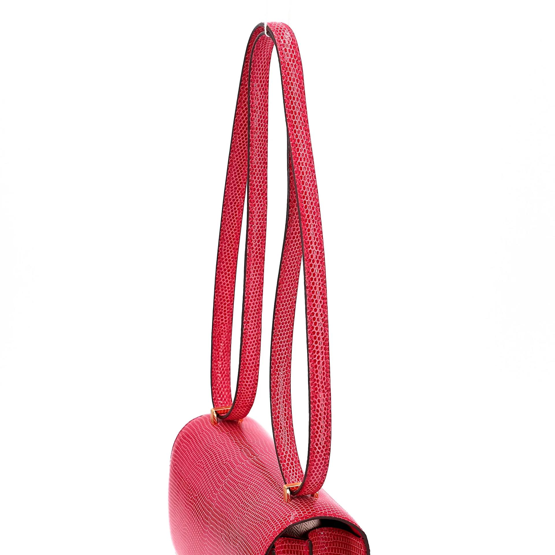 Unused ( Rank NS ) HERMÈS Constance Mini Rose Extreme (I6) Shiny Lizard Gold hardware Y (2020) - 20