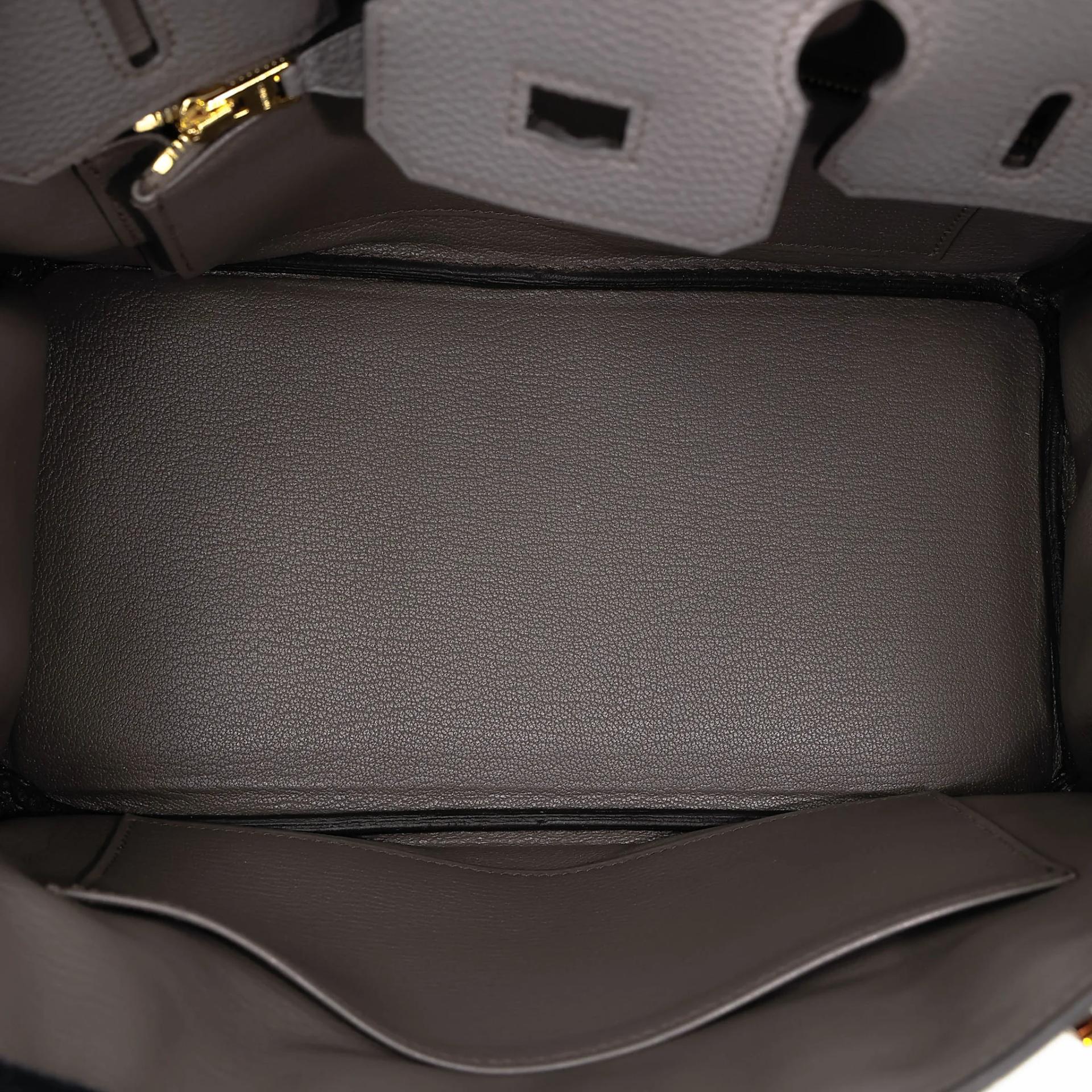 ランク SA HERMÈS エルメス バーキン25 エタン (8F) トゴ ピンクゴールド金具 D刻印 (2019) - 16
