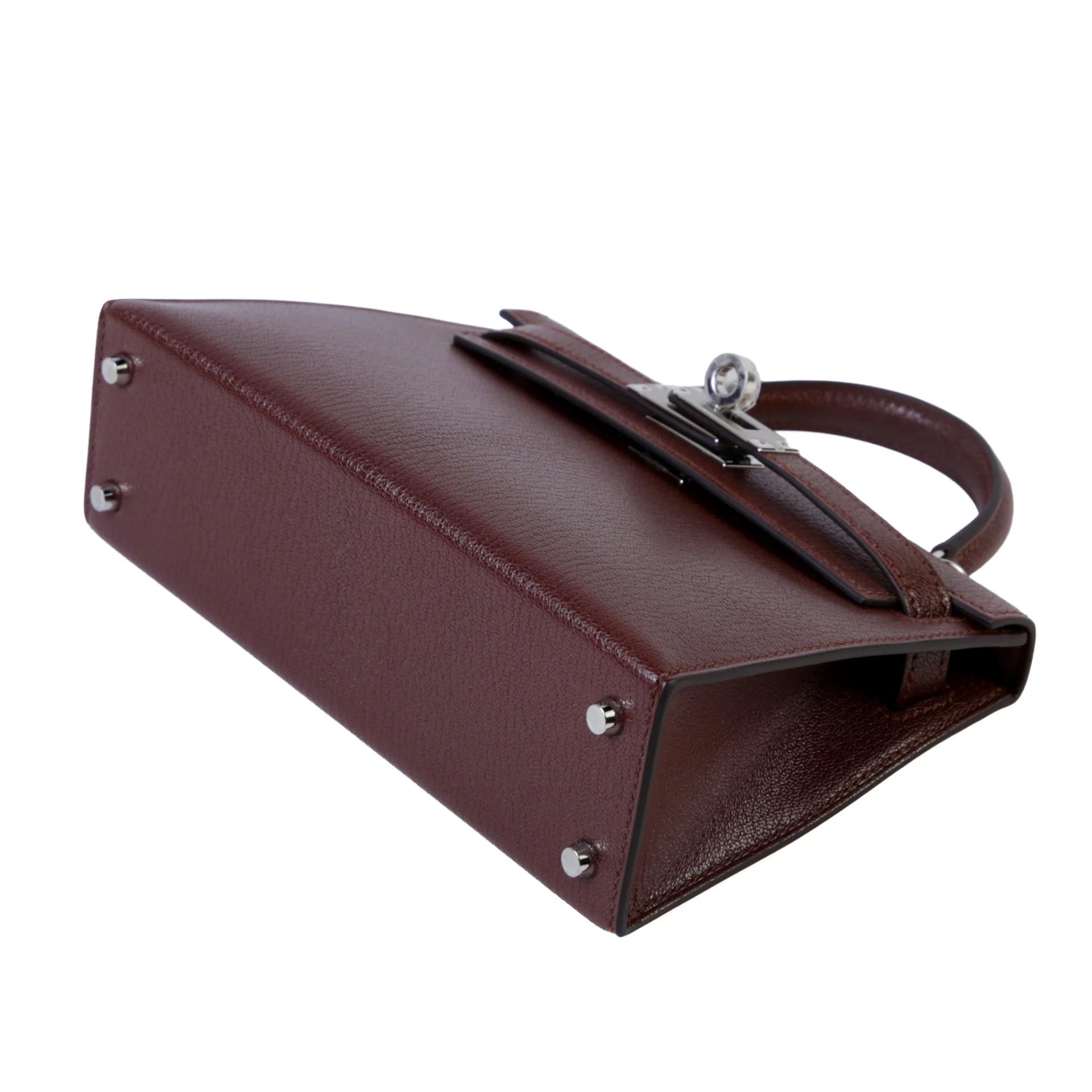 ランク N 新品 HERMÈS エルメス ミニケリー2 クルーテ・ドゥ・クール テール (4D) シェーブルシャムキラ シルバー金具 G刻印 (2026) - 5