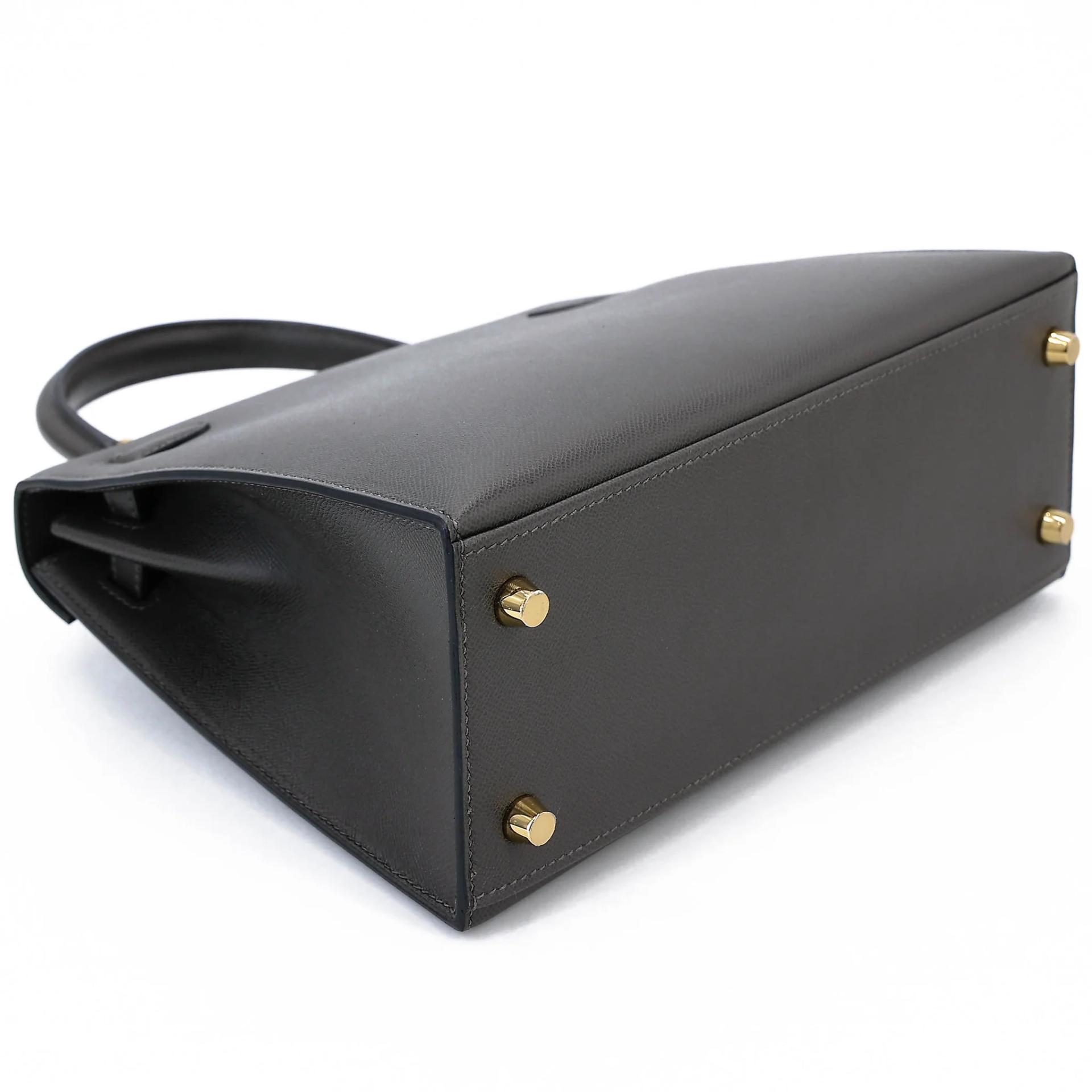 Unused ( Rank NS ) HERMÈS Kelly 25 Sellier Graphite (88) Madame Gold hardware W (2024) - 7