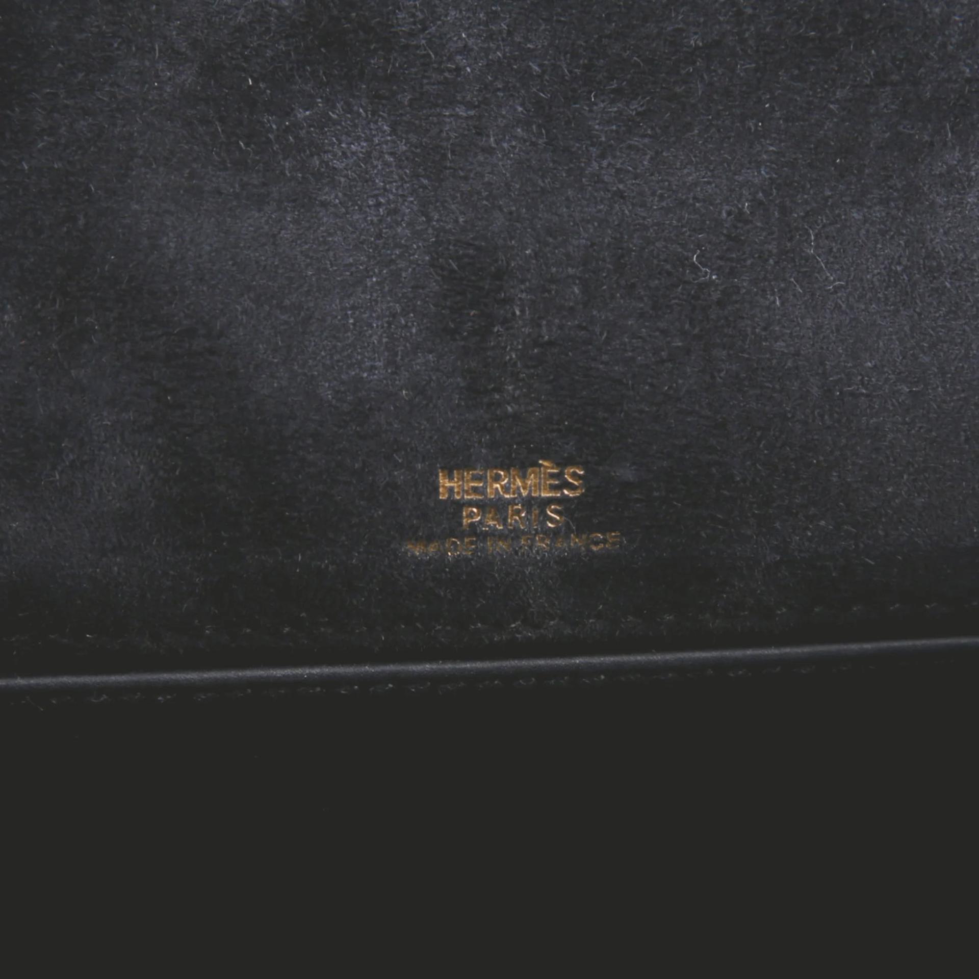 ランク AB HERMÈS エルメス ポシェットケリー ブラック (89) ドブリス スエード ゴールド金具 □H刻印 (2004) - 11