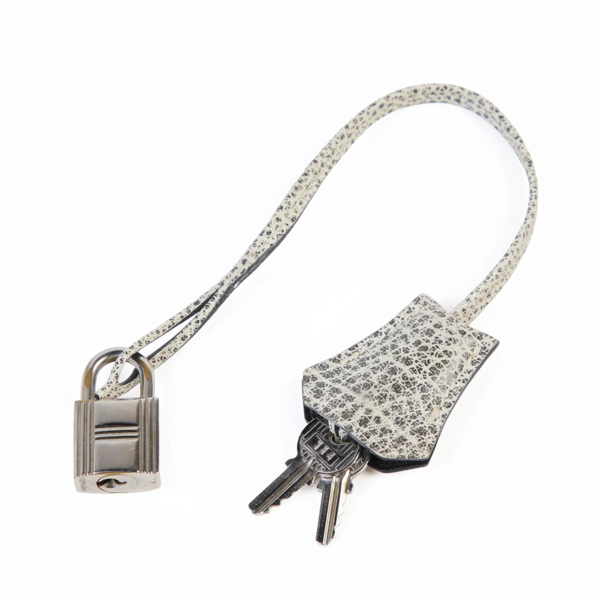 ランク AB HERMÈS エルメス 限定品 バーキン30 ブラック ホワイト ダルメシアン ブッフル シルバー金具 □F刻印 (2002) - 14