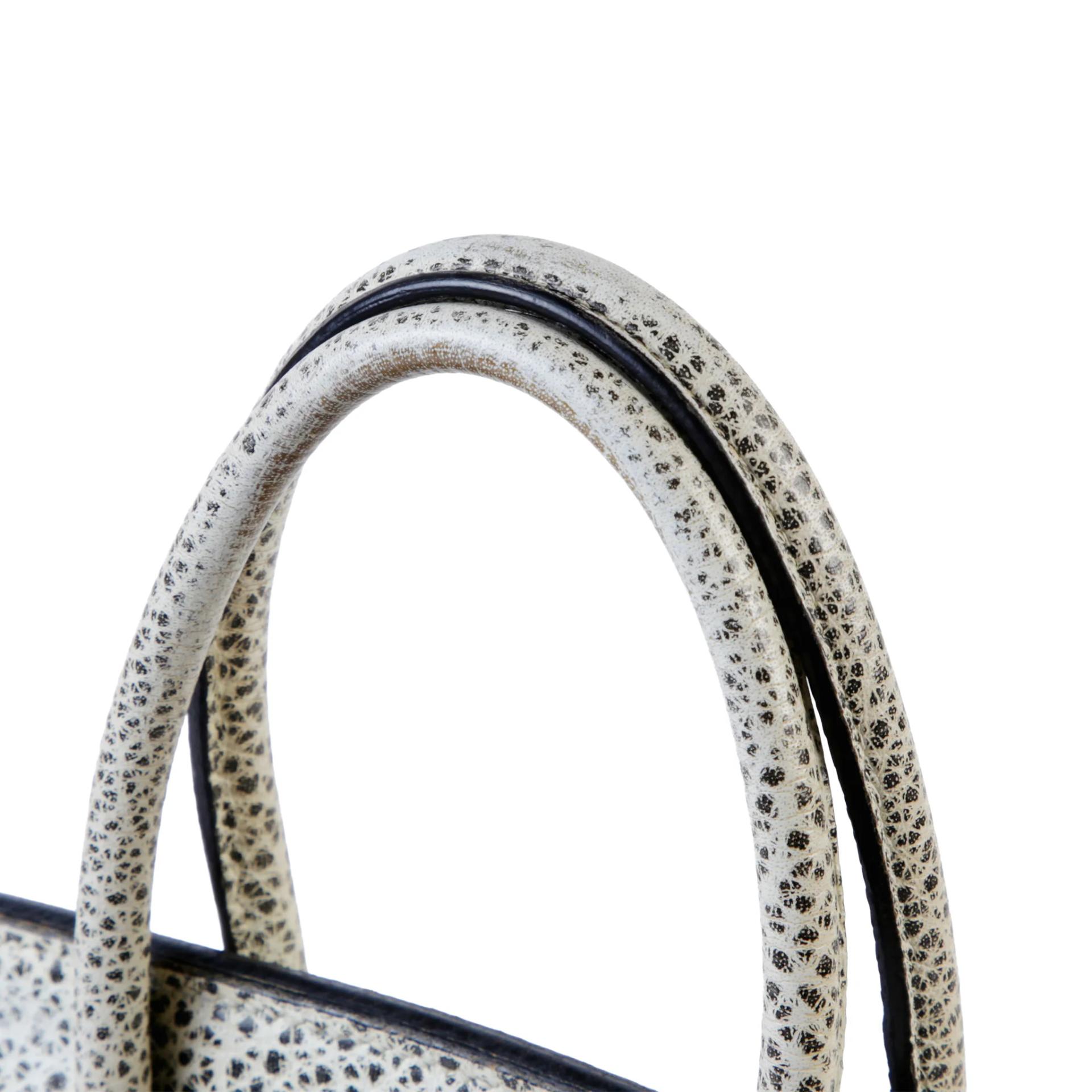 ランク AB HERMÈS エルメス 限定品 バーキン30 ブラック ホワイト ダルメシアン ブッフル シルバー金具 □F刻印 (2002) - 3