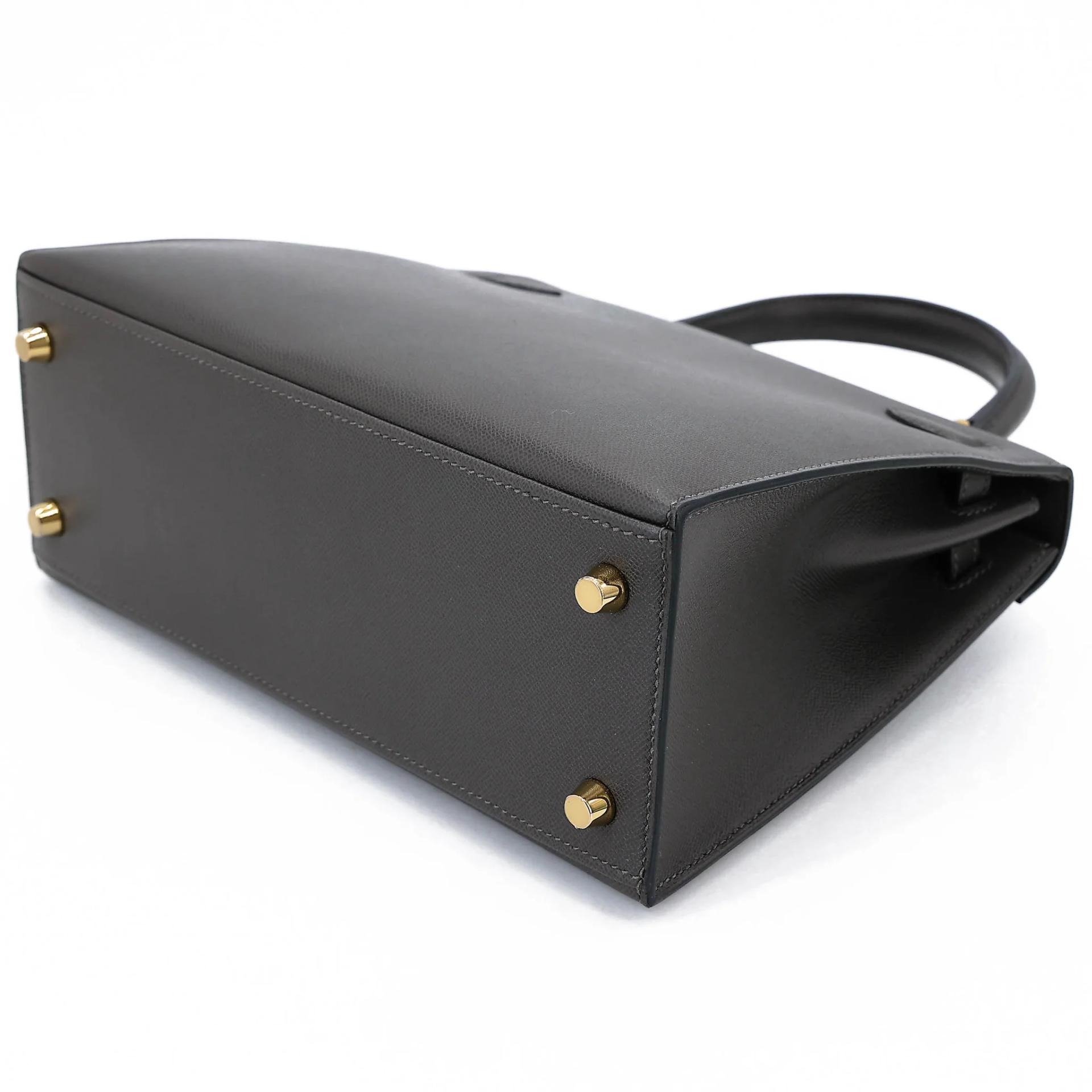Unused ( Rank NS ) HERMÈS Kelly 25 Sellier Graphite (88) Madame Gold hardware W (2024) - 6