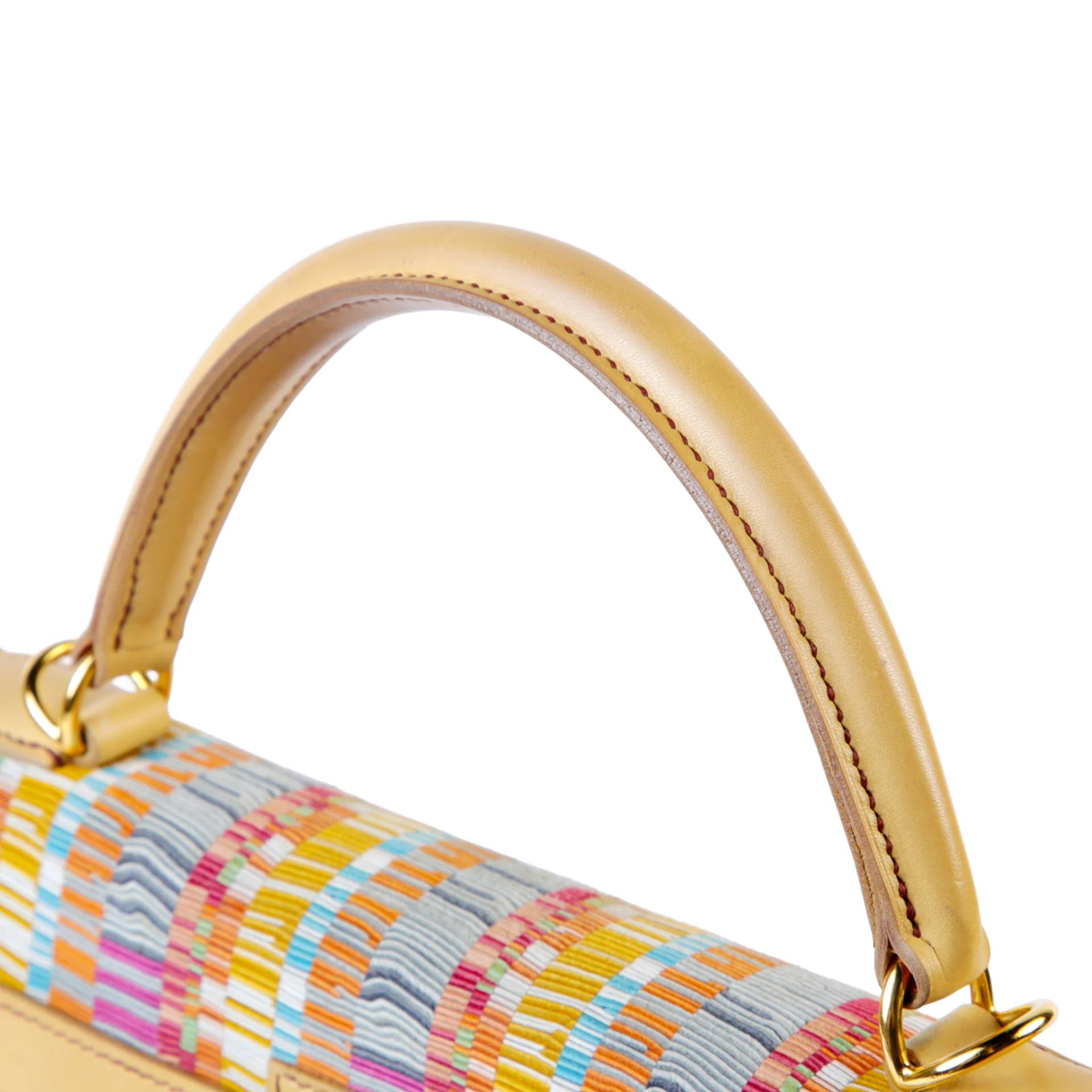 ランク AB HERMÈS エルメス 限定品 ケリー32 セリエ マルチカラー ベージュ ヴィブラート ゴールド金具 □E刻印 (2001) - 3