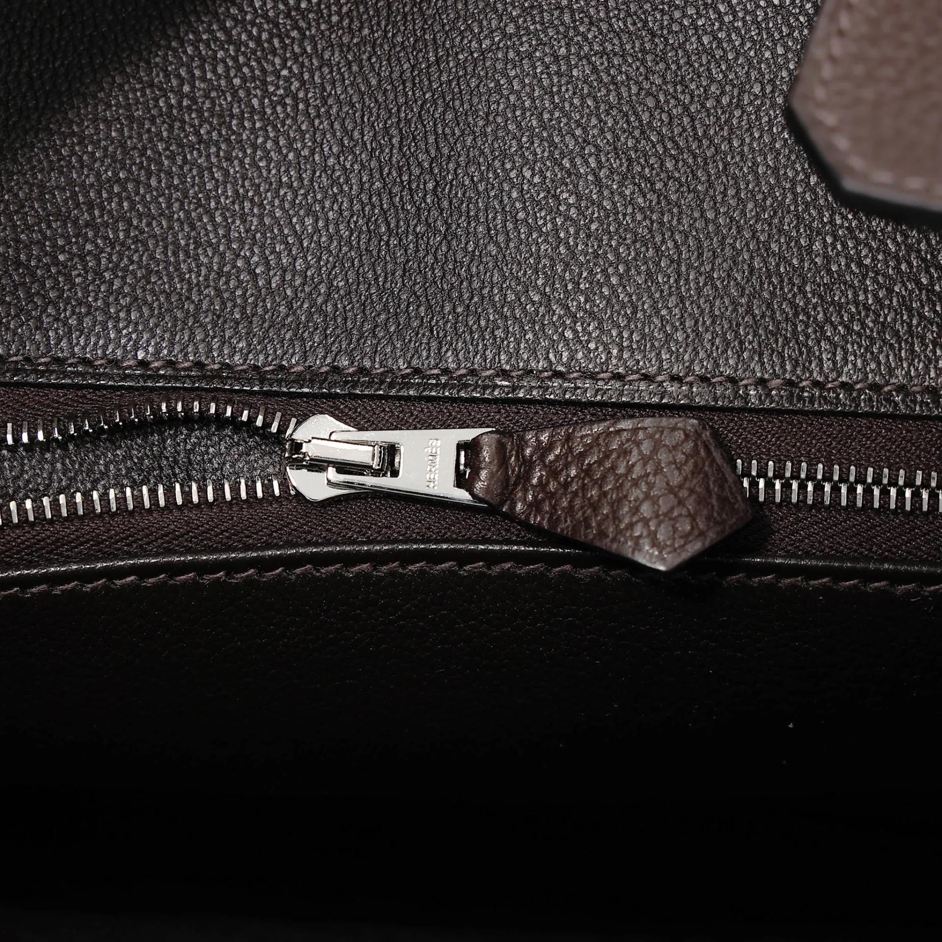 ランク N 新品 HERMÈS エルメス バーキン25 エベンヌ (46) バレニア シルバー金具 K刻印 (2025) - 11