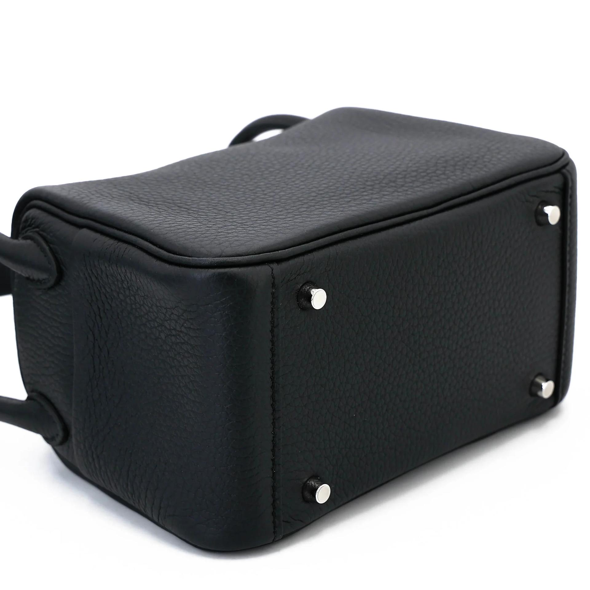 Brand New ( Rank N ) HERMÈS Mini Lindy II Noir (89) Clemence Palladium hardware G (2026) - 7
