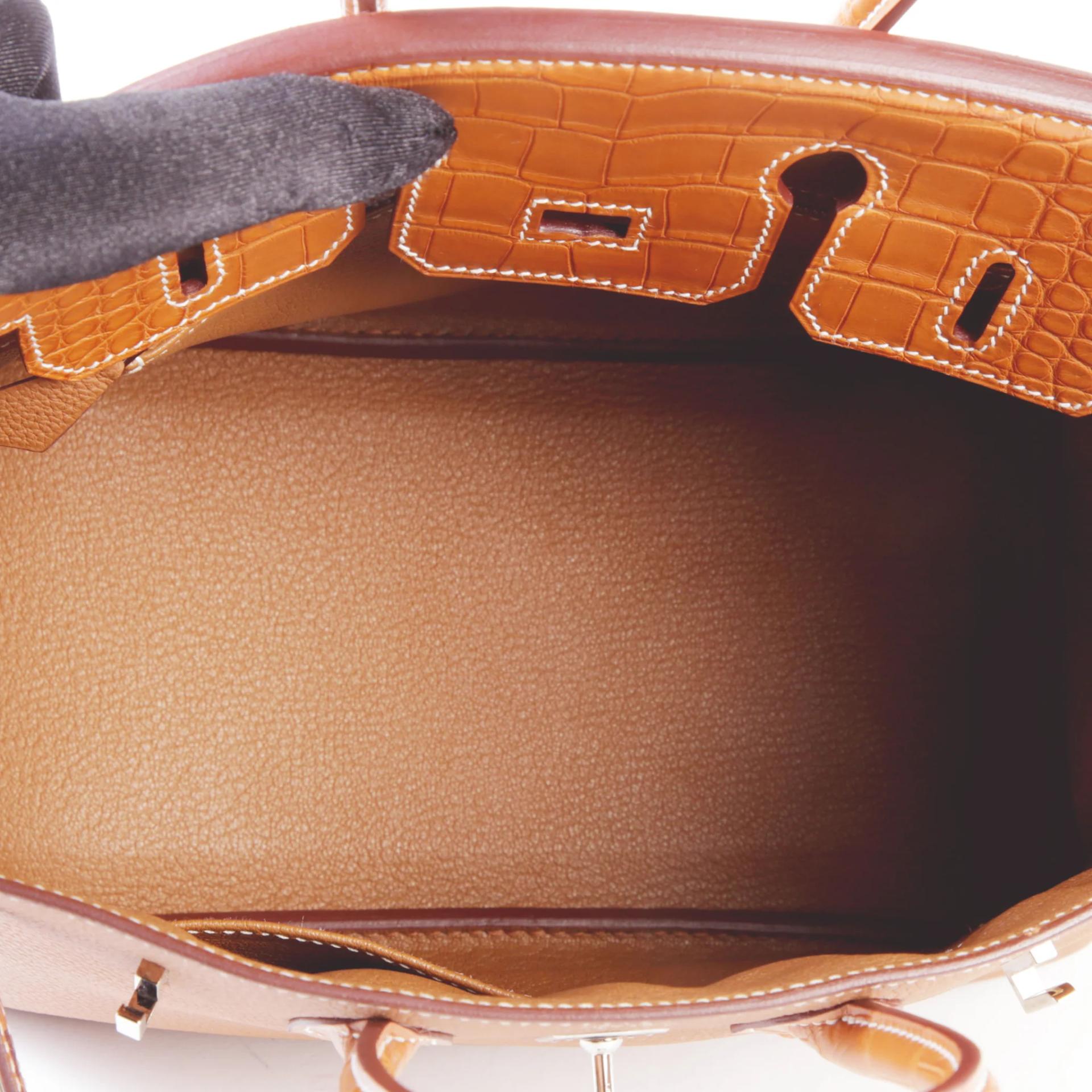 ランク A HERMÈS エルメス バーキン25 タッチ ゴールド (37) トゴ クロコダイル アリゲーター シルバー金具 Z刻印 (2021) - 10