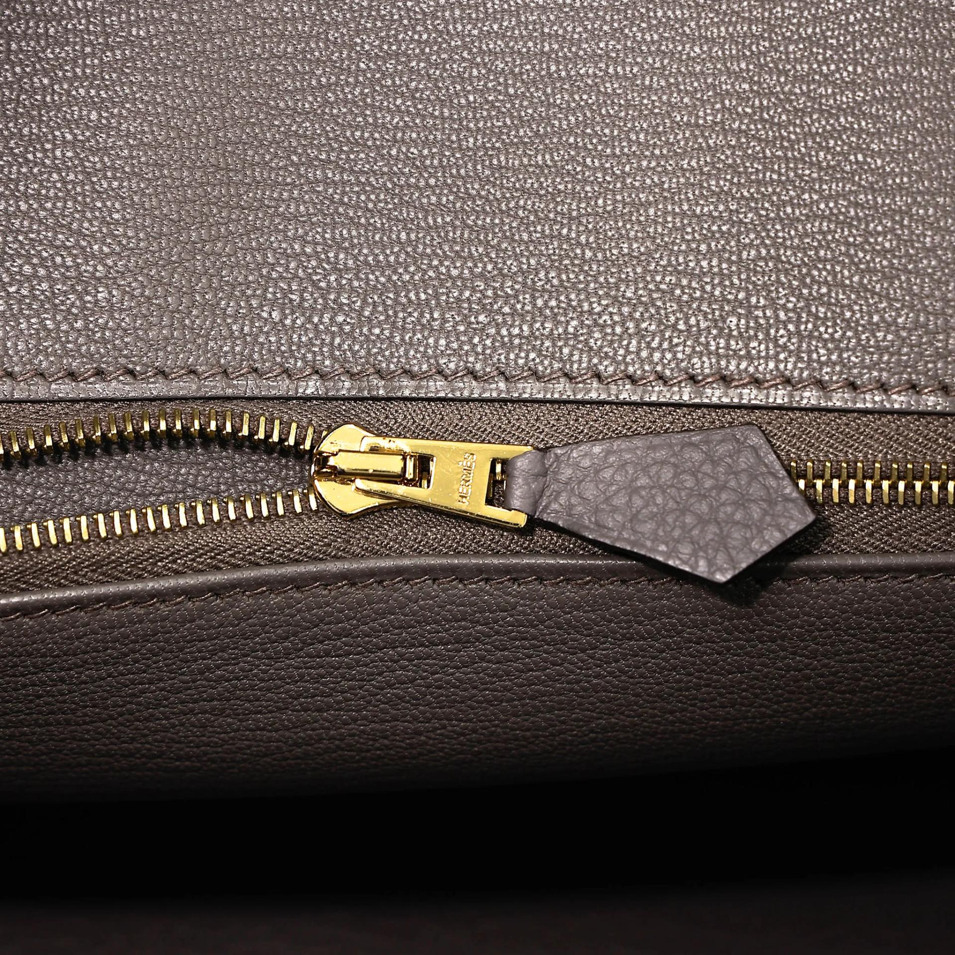 ランク SA HERMÈS エルメス バーキン25 エタン (8F) トゴ ピンクゴールド金具 D刻印 (2019) - 11