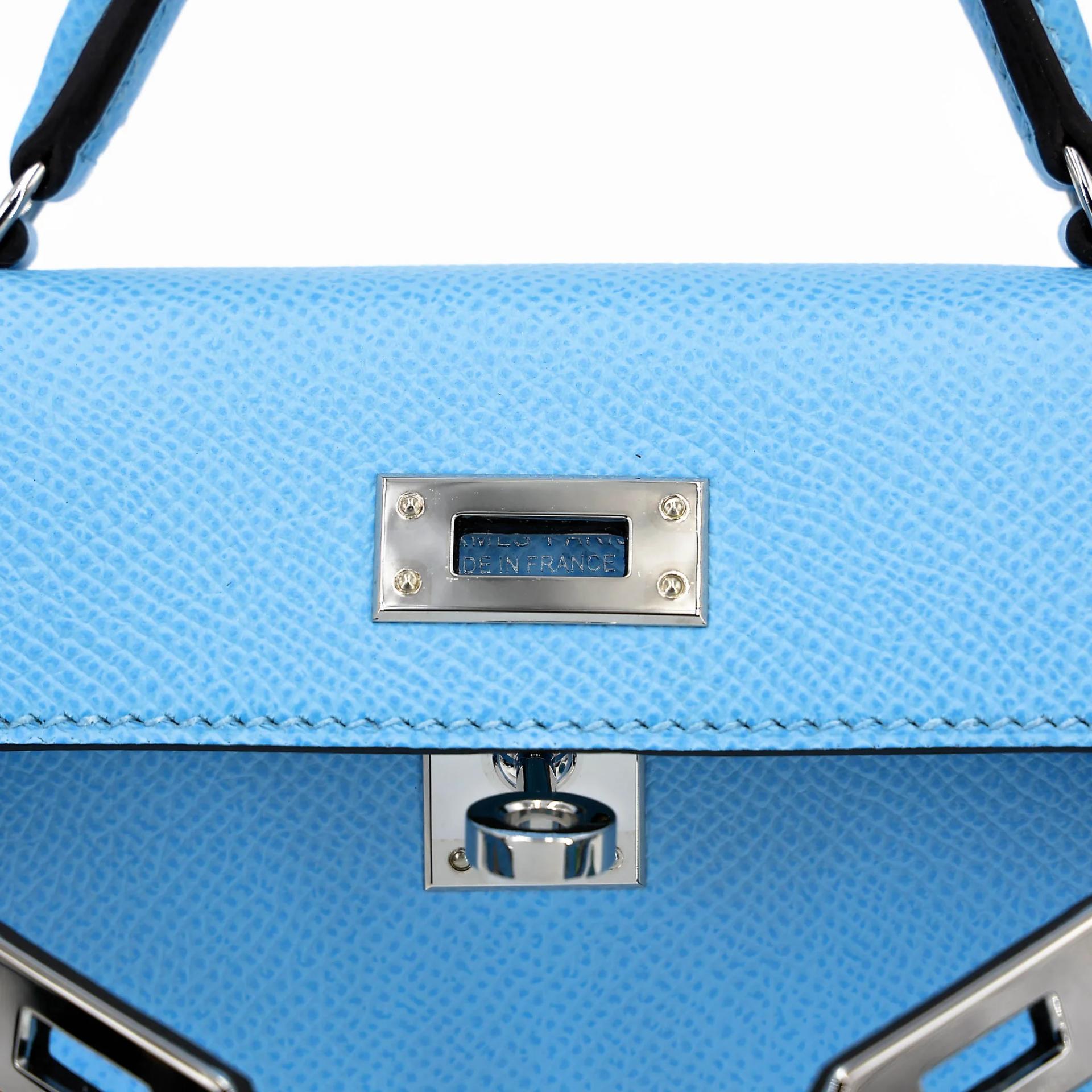 ランク SA HERMÈS エルメス ミニケリー2 セレステ (7N) エプソン シルバー金具 U刻印 (2022) - 16