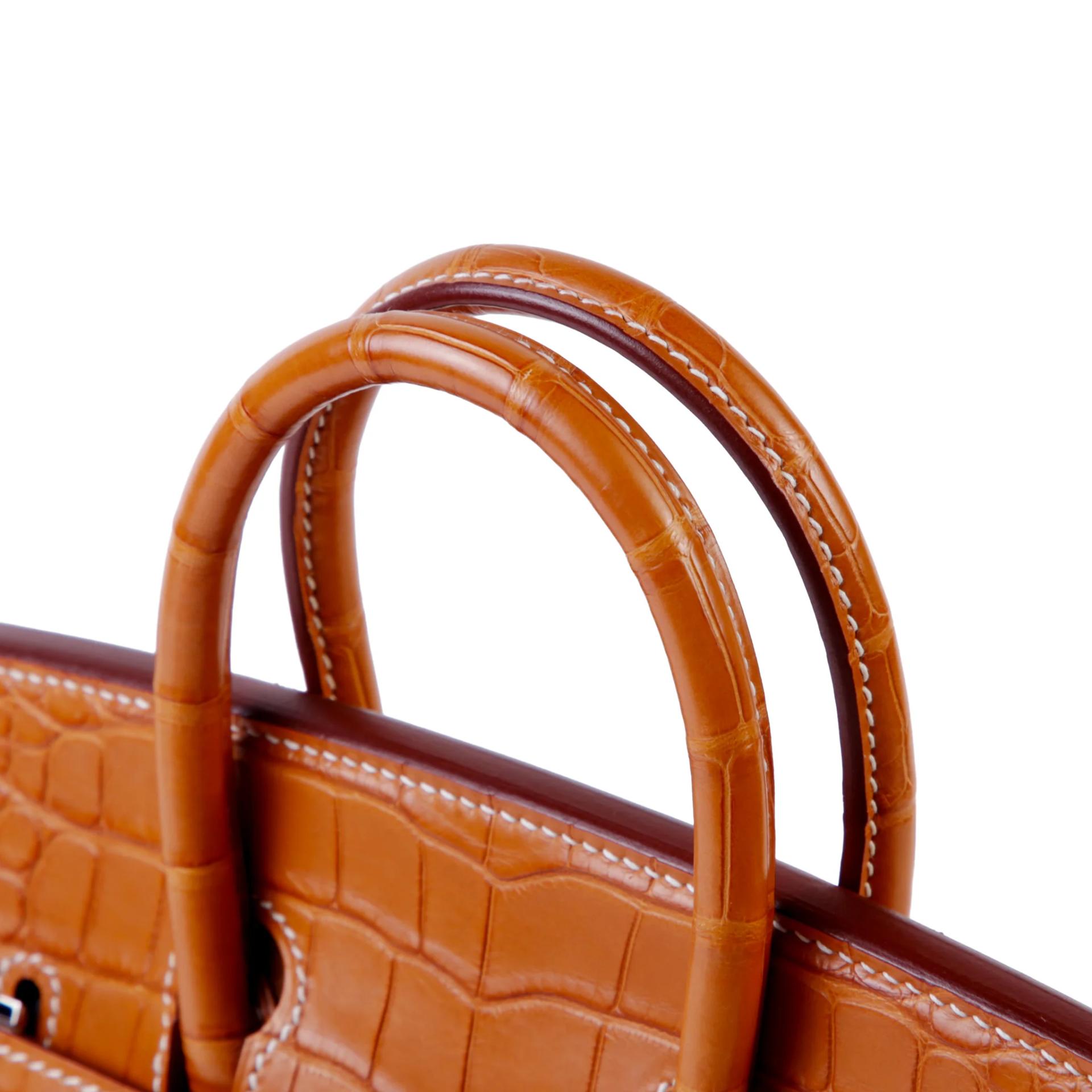 ランク A HERMÈS エルメス バーキン25 タッチ ゴールド (37) トゴ クロコダイル アリゲーター シルバー金具 Z刻印 (2021) - 3