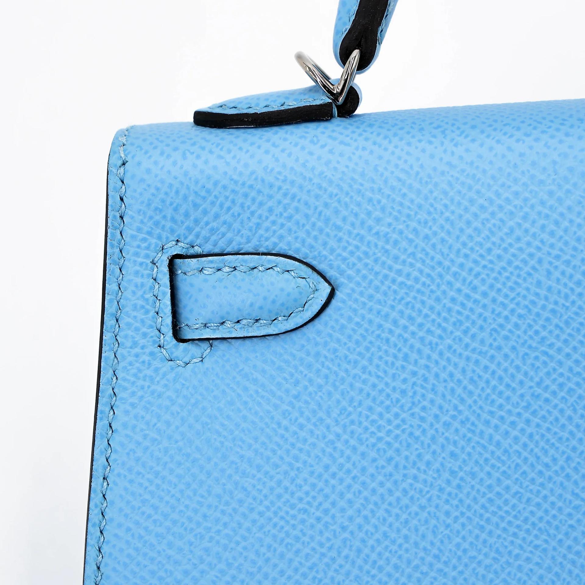 ランク SA HERMÈS エルメス ミニケリー2 セレステ (7N) エプソン シルバー金具 U刻印 (2022) - 12