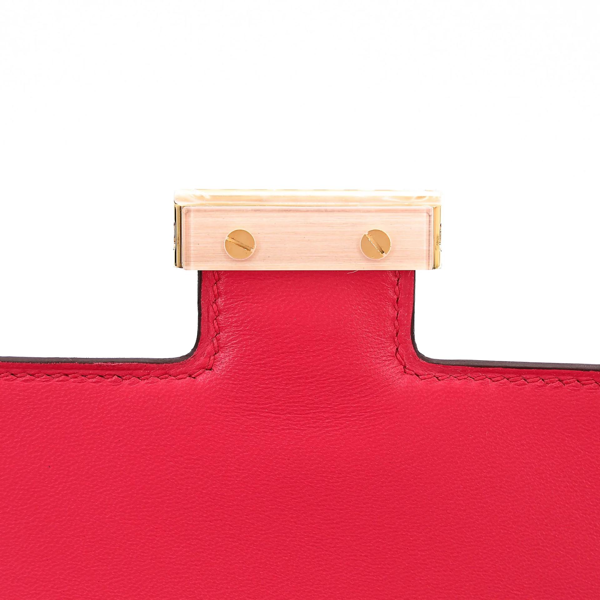 Unused ( Rank NS ) HERMÈS Constance Mini Rose Extreme (I6) Shiny Lizard Gold hardware Y (2020) - 26