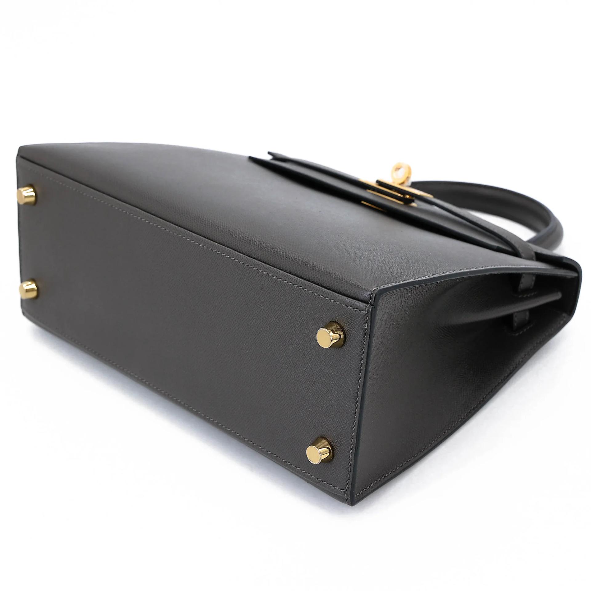 Unused ( Rank NS ) HERMÈS Kelly 25 Sellier Graphite (88) Madame Gold hardware W (2024) - 4