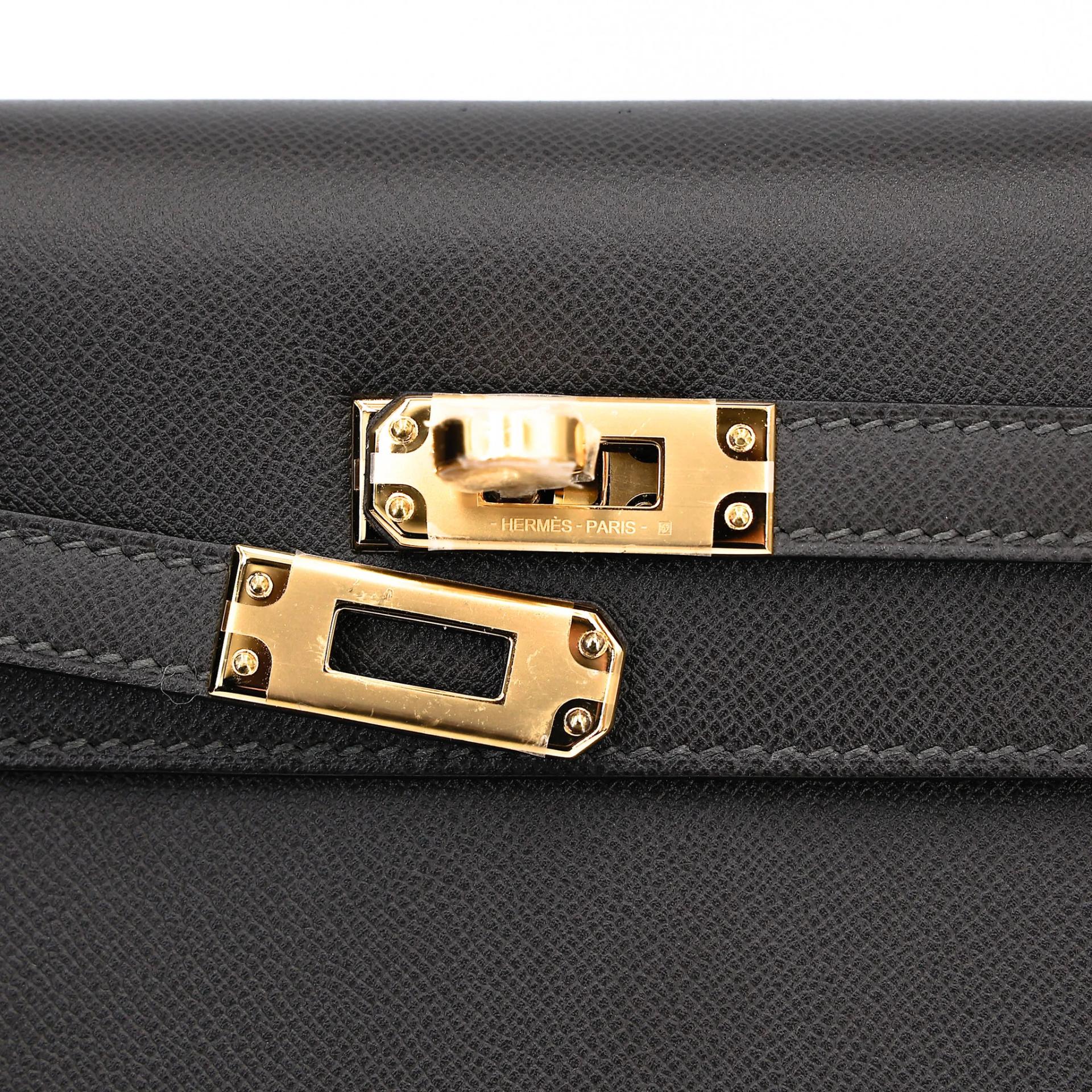 Unused ( Rank NS ) HERMÈS Kelly 25 Sellier Graphite (88) Madame Gold hardware W (2024) - 8