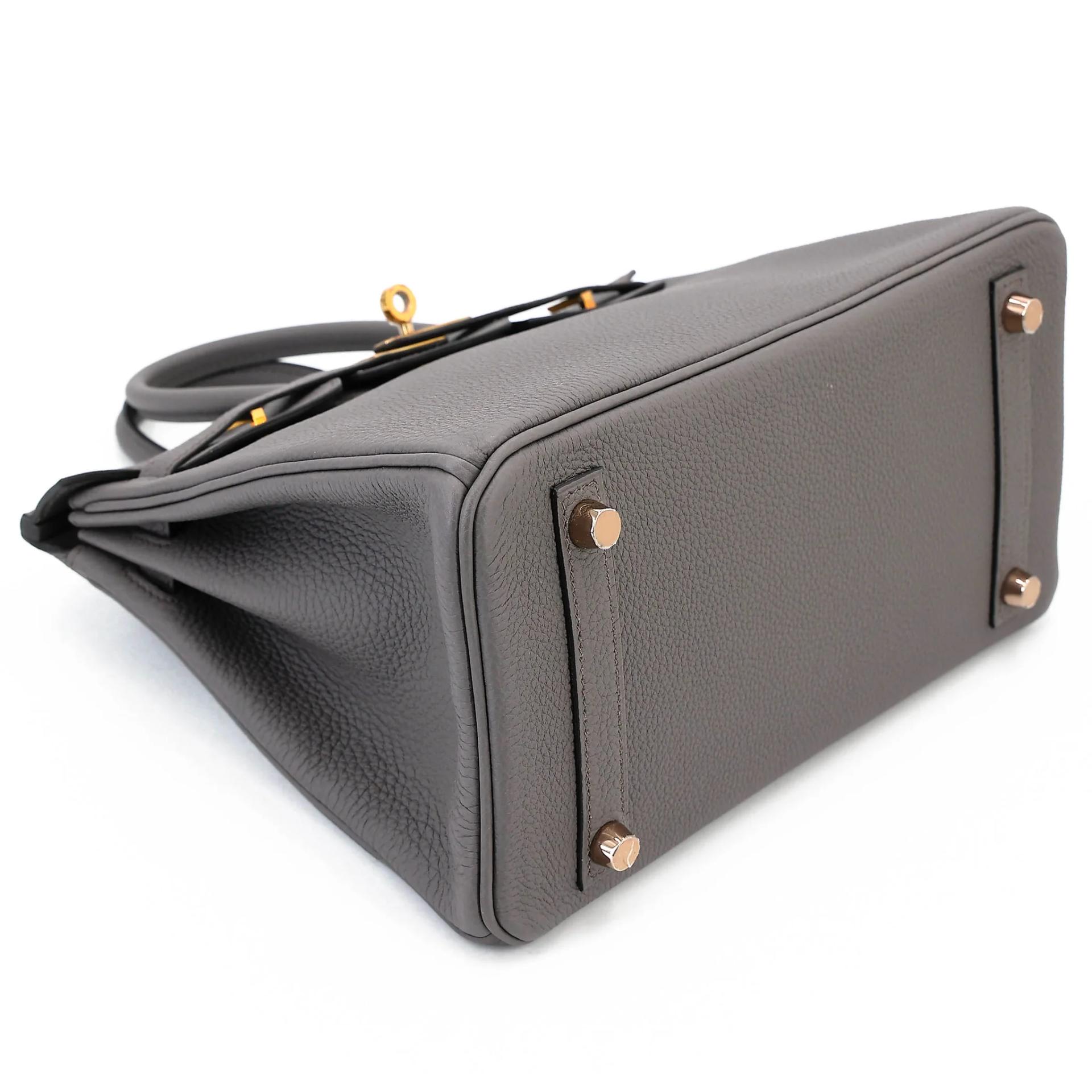 ランク SA HERMÈS エルメス バーキン25 エタン (8F) トゴ ピンクゴールド金具 D刻印 (2019) - 5