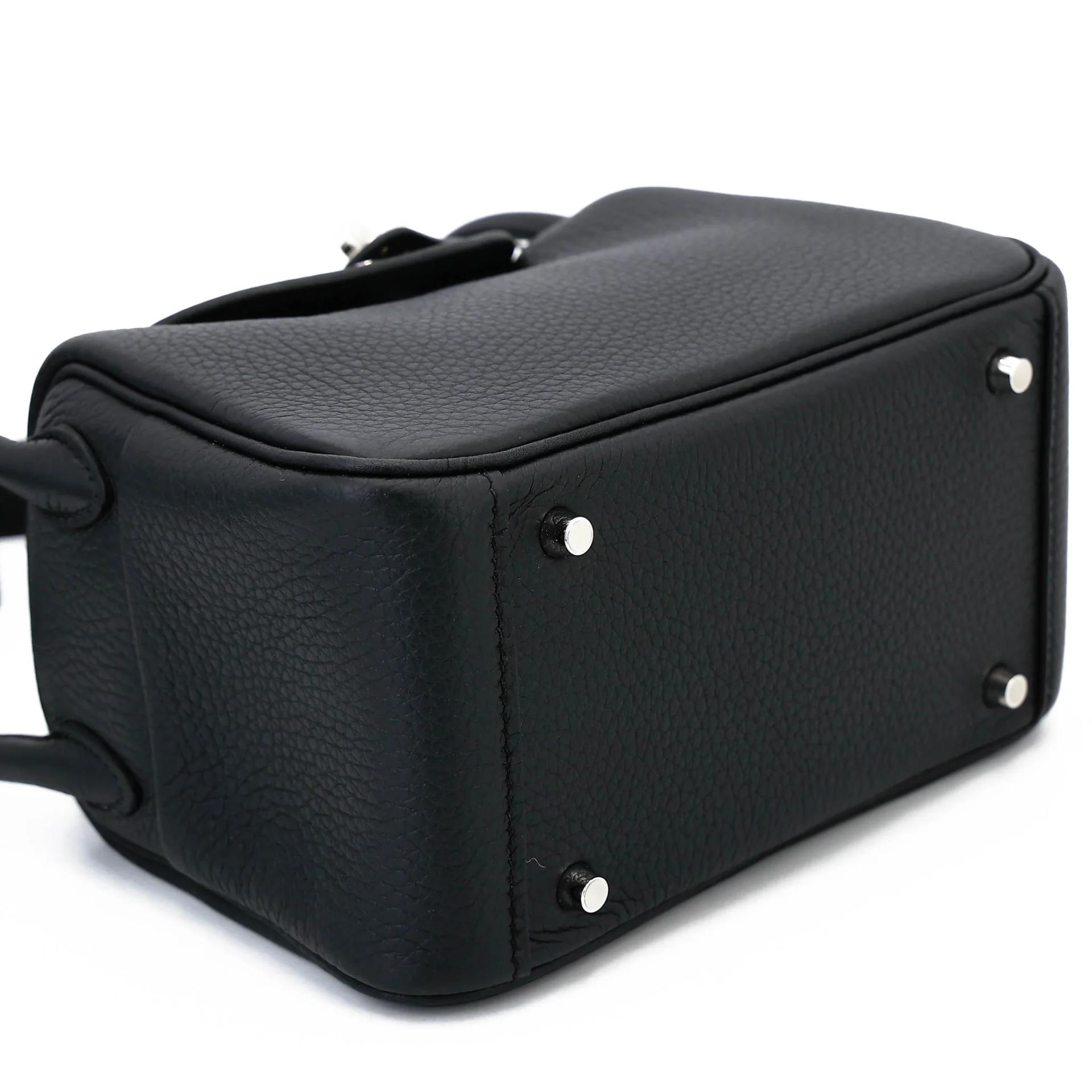 Brand New ( Rank N ) HERMÈS Mini Lindy II Noir (89) Clemence Palladium hardware G (2026) - 5