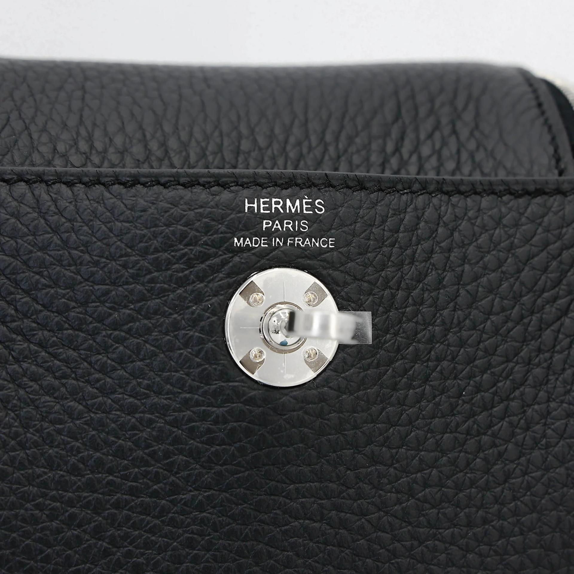 Brand New ( Rank N ) HERMÈS Mini Lindy II Noir (89) Clemence Palladium hardware G (2026) - 13