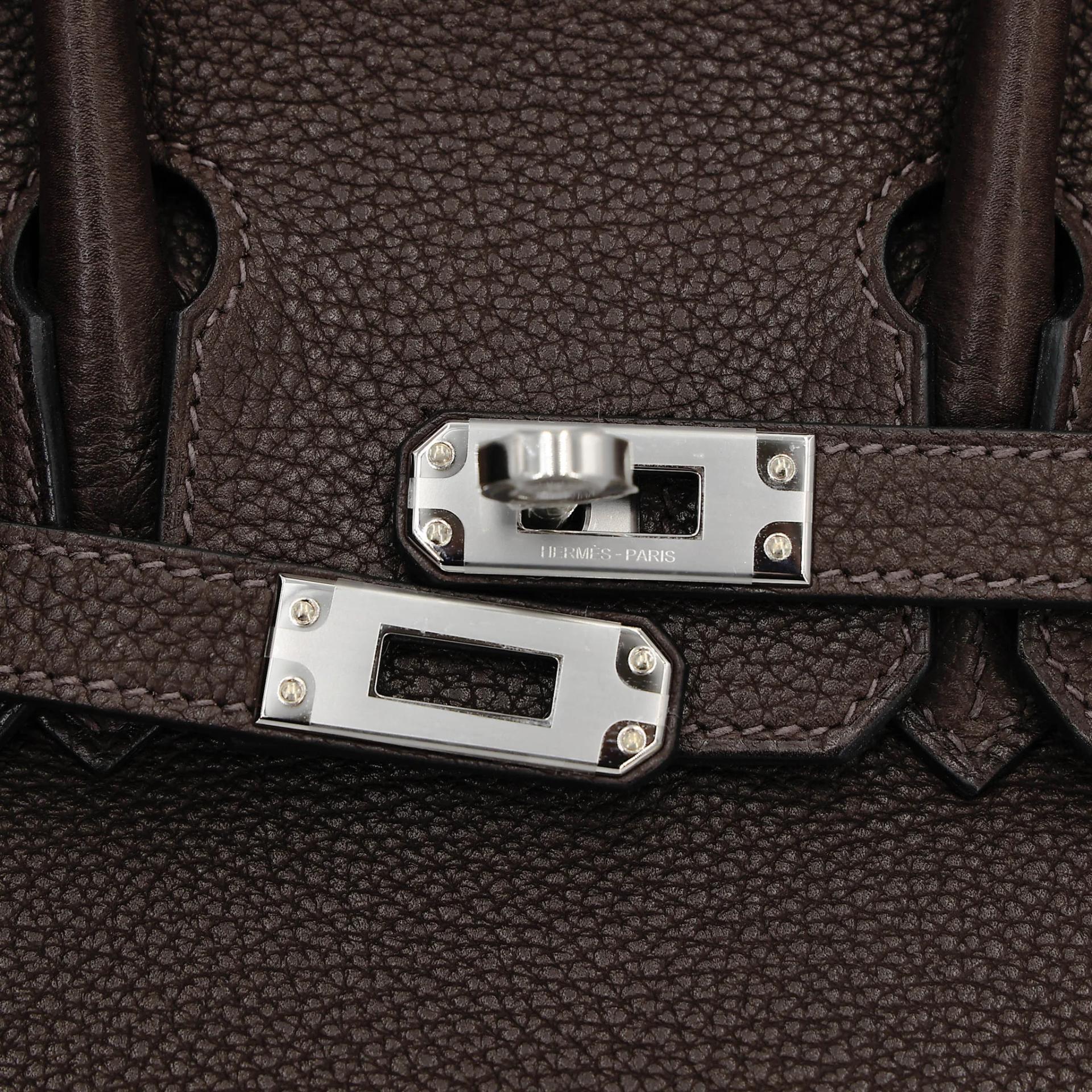 ランク N 新品 HERMÈS エルメス バーキン25 エベンヌ (46) バレニア シルバー金具 K刻印 (2025) - 8