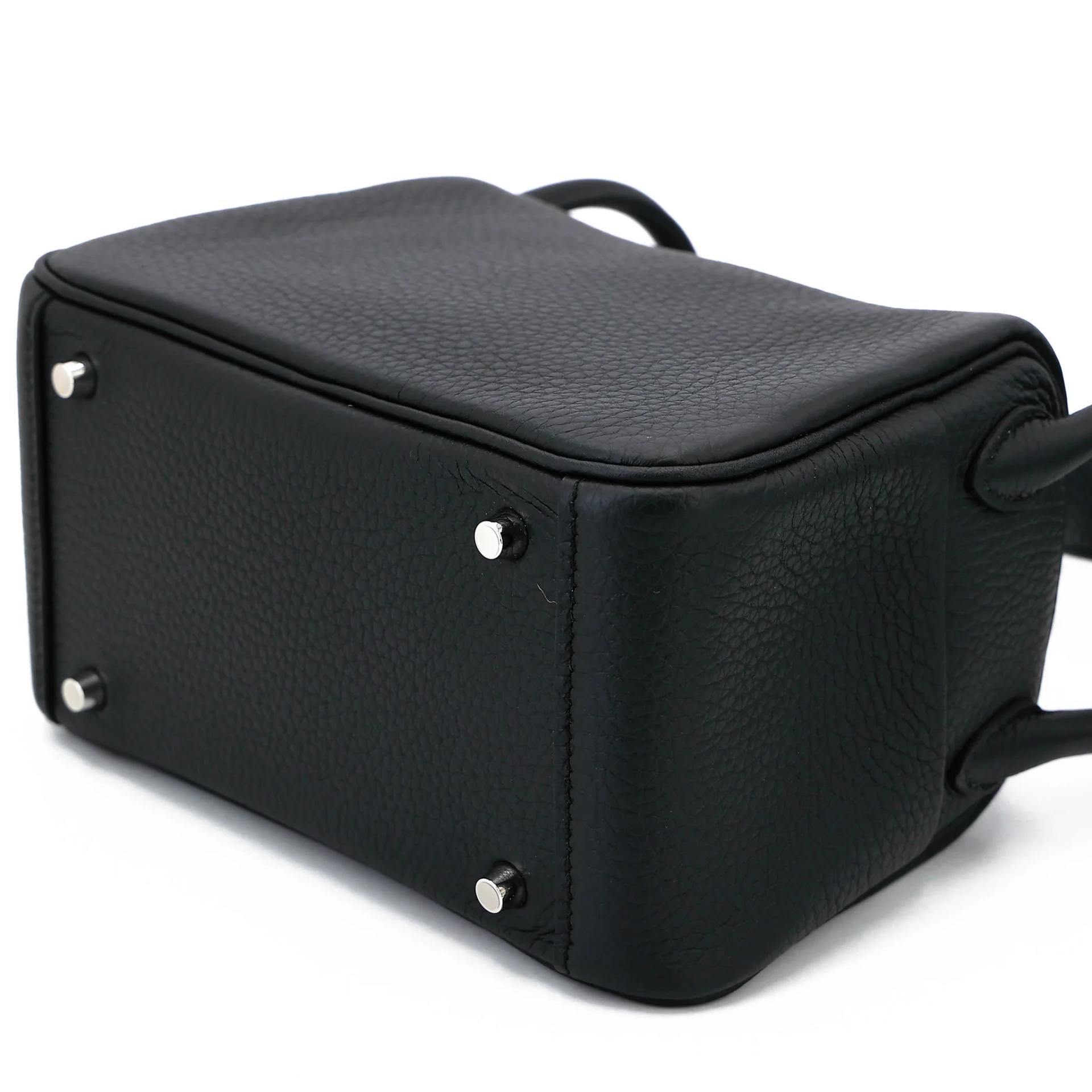 Brand New ( Rank N ) HERMÈS Mini Lindy II Noir (89) Clemence Palladium hardware G (2026) - 6