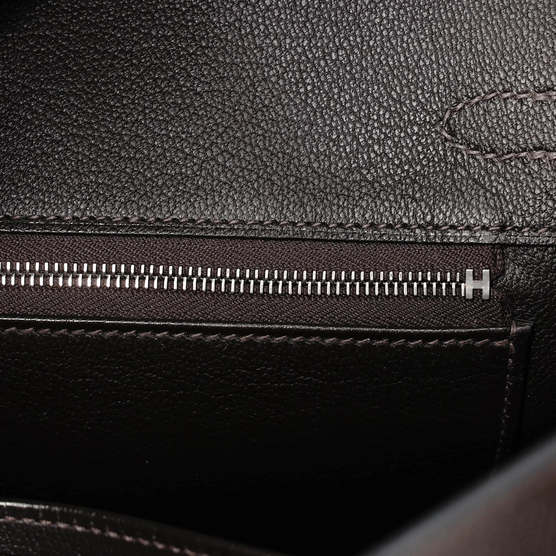 ランク N 新品 HERMÈS エルメス バーキン25 エベンヌ (46) バレニア シルバー金具 K刻印 (2025) - 12