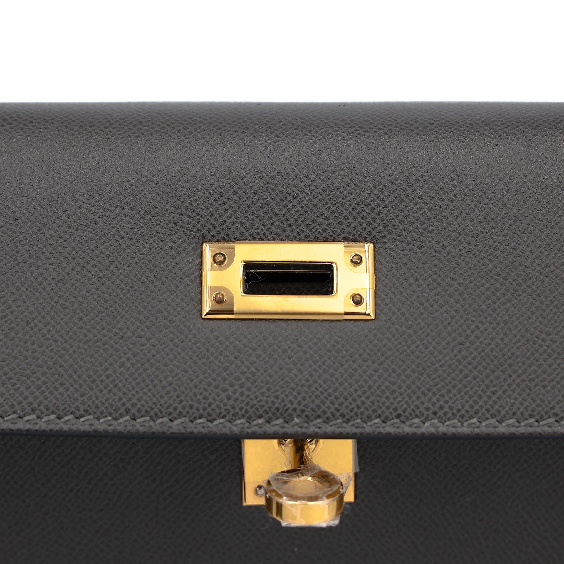 Unused ( Rank NS ) HERMÈS Kelly 25 Sellier Graphite (88) Madame Gold hardware W (2024) - 10
