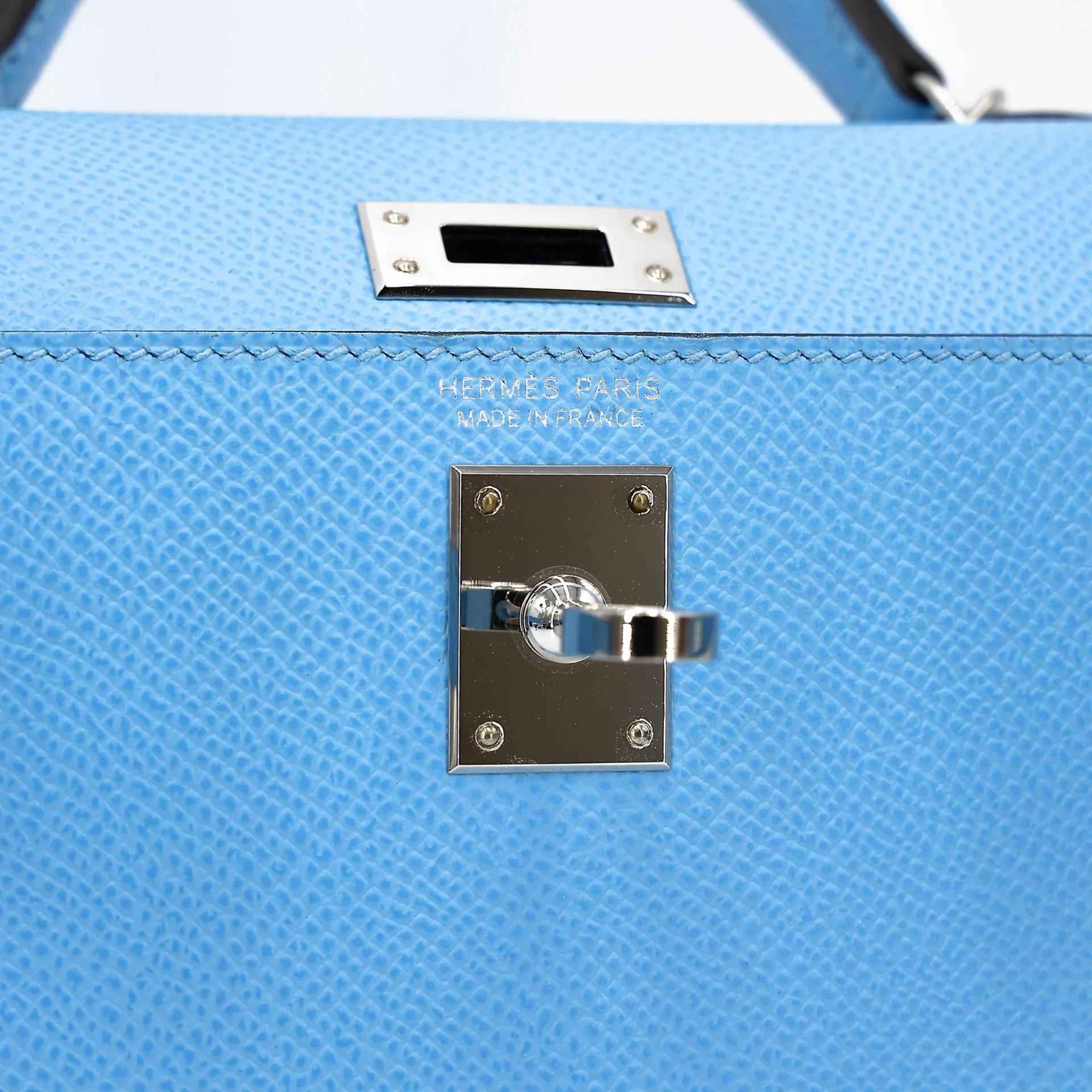 ランク SA HERMÈS エルメス ミニケリー2 セレステ (7N) エプソン シルバー金具 U刻印 (2022) - 19
