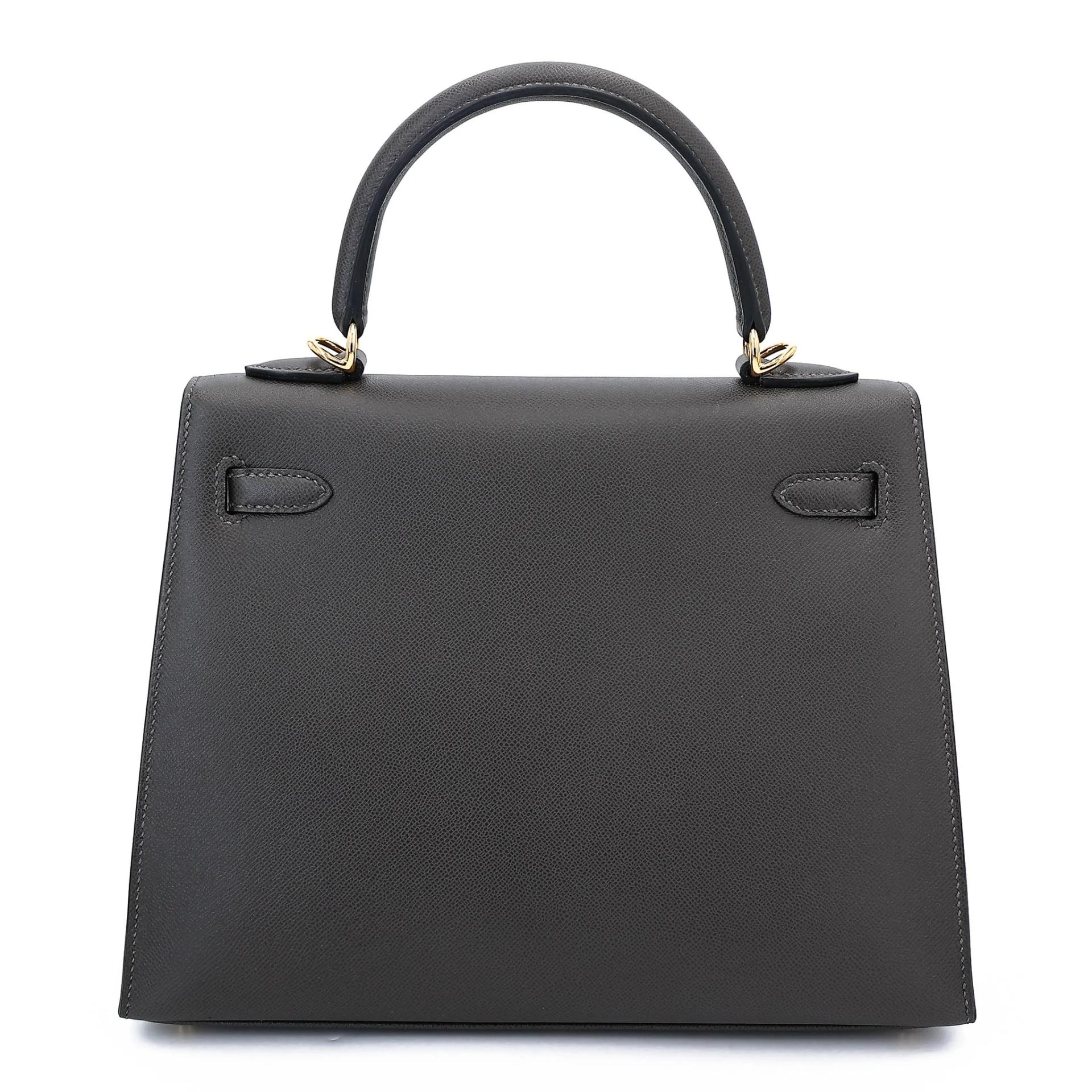 Unused ( Rank NS ) HERMÈS Kelly 25 Sellier Graphite (88) Madame Gold hardware W (2024) - 2