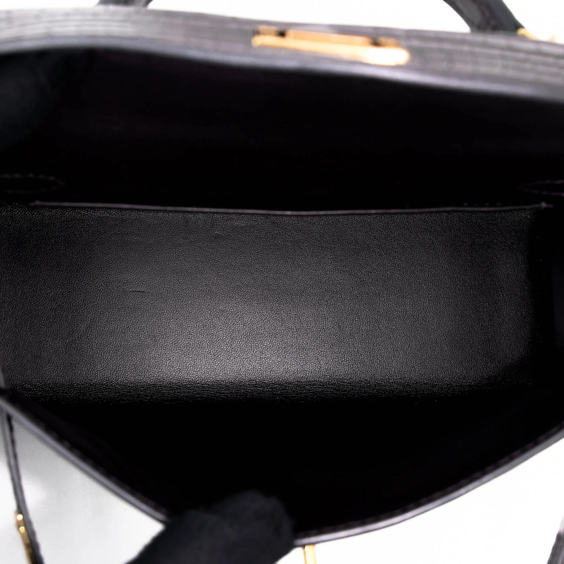 Very Good ( Rank A) HERMÈS Mini Kelly II Prunoir (3W) Matte Alligator Gold hardware Z (2021) - 18