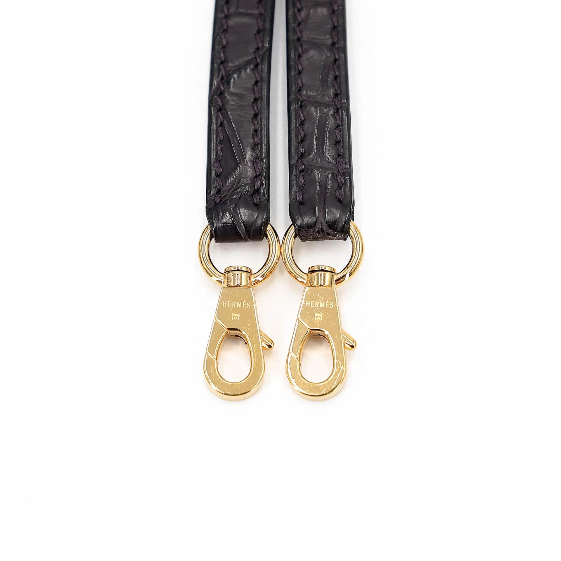 Very Good ( Rank A) HERMÈS Mini Kelly II Prunoir (3W) Matte Alligator Gold hardware Z (2021) - 20