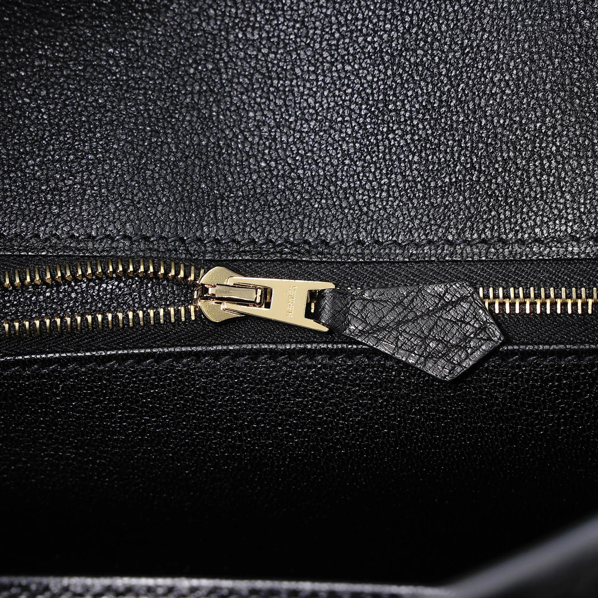 ランク N 新品 HERMÈS エルメス バーキン25 ブラック (89) オーストリッチ ゴールド金具 G刻印 (2026) - 11