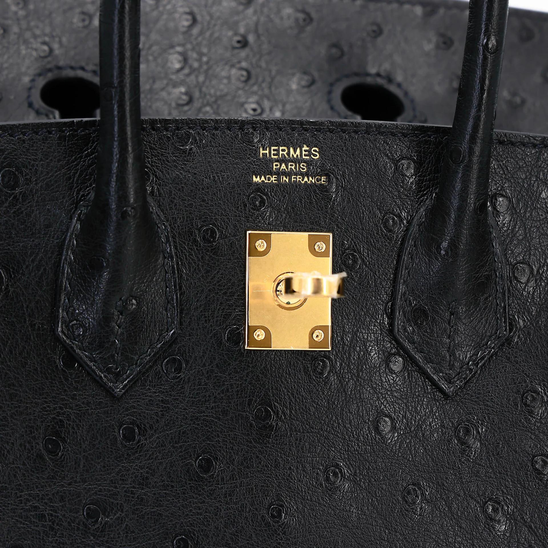 ランク N 新品 HERMÈS エルメス バーキン25 ブラック (89) オーストリッチ ゴールド金具 G刻印 (2026) - 10