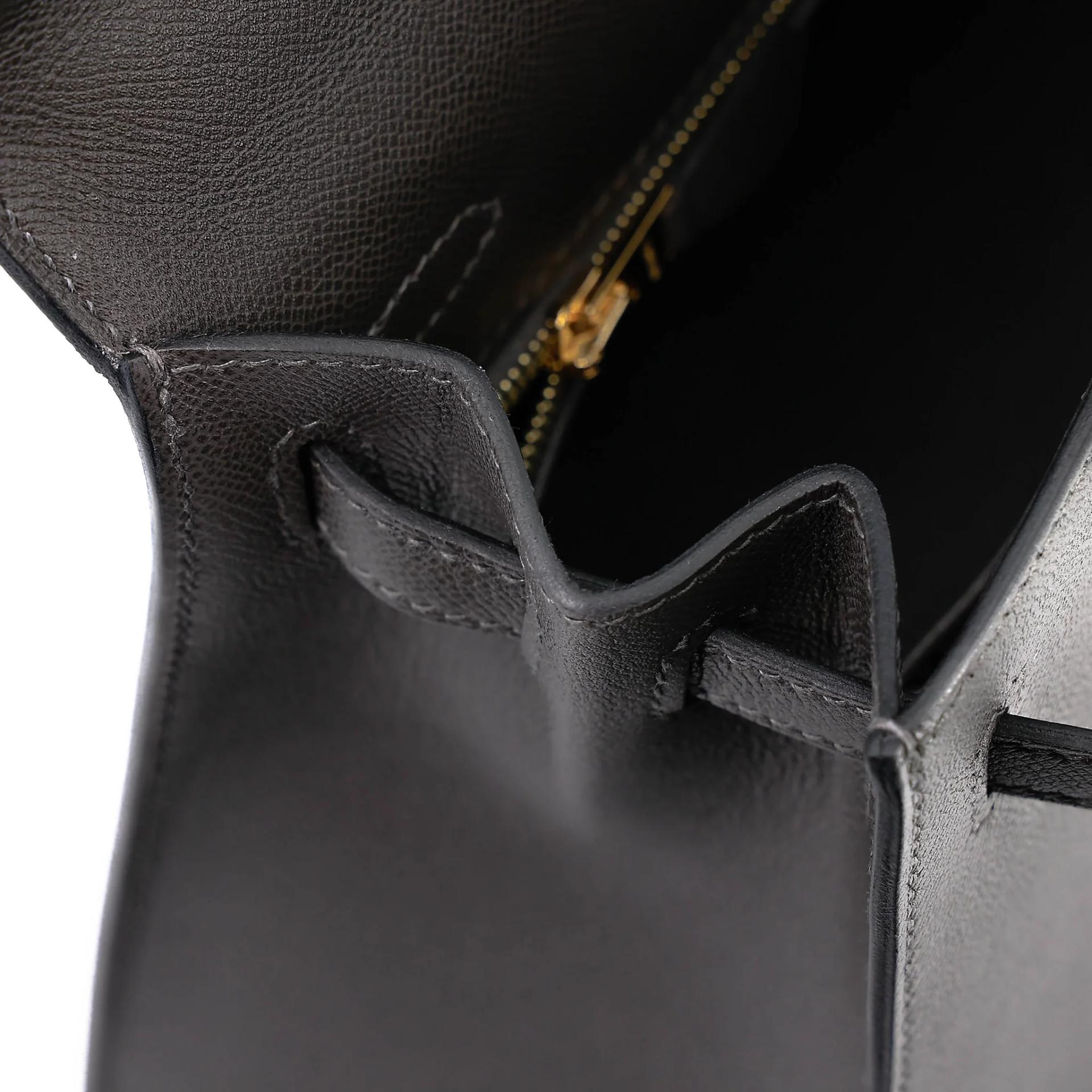 Unused ( Rank NS ) HERMÈS Kelly 25 Sellier Graphite (88) Madame Gold hardware W (2024) - 18